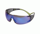 3M™ SecureFit™ 400 Gafas de seguridad, montura negro/verde, antirrayaduras, lente de espejo azul, SF408AS-EU, 20/caja