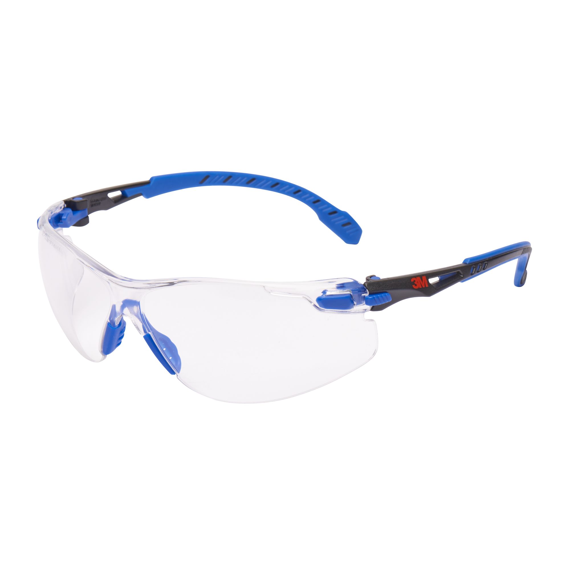 3M™ Solus™ 1000 Gafas de seguridad, montura azul/negro, recubrimiento antiempañante/antirrayaduras Scotchgard™ (K y N), lente incolora, S1101SGAF-EU, 20/caja