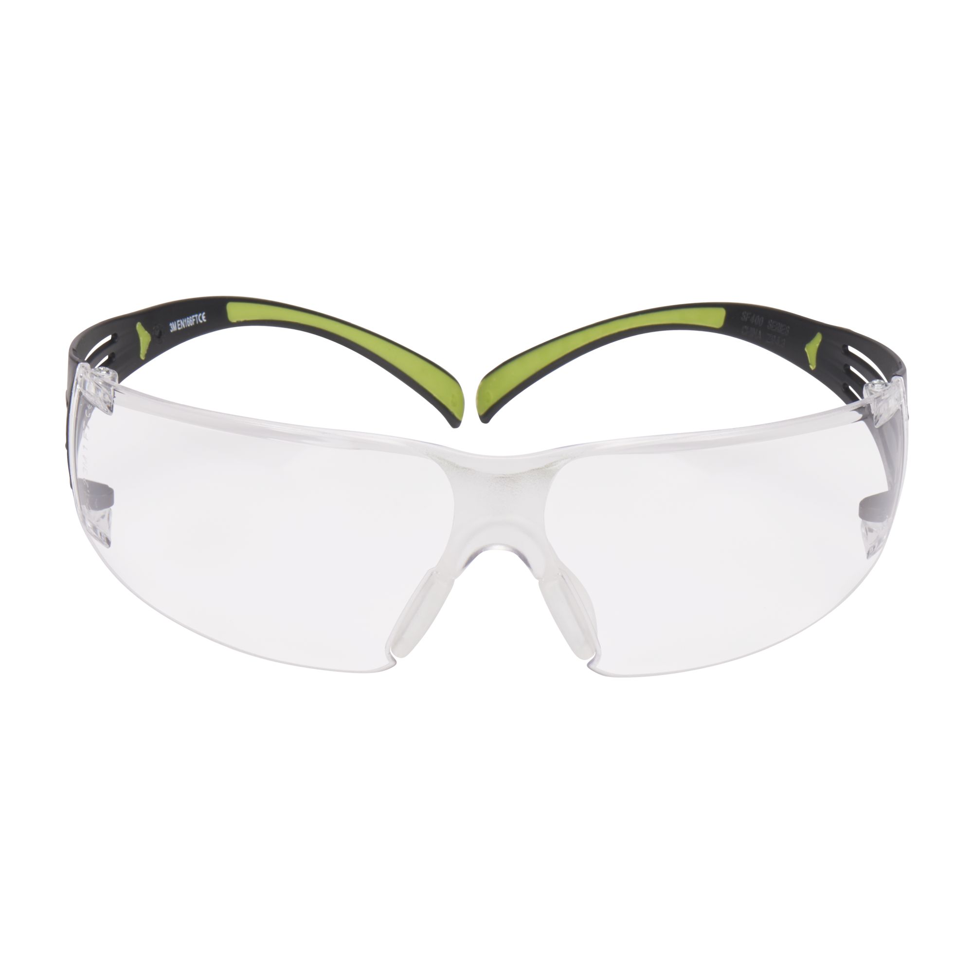 3M™ SecureFit™ 400 Gafas de seguridad, montura negro/verde, antirrayaduras/antiempañante, lente incolora, SF401AS/AF-EU, 20/caja