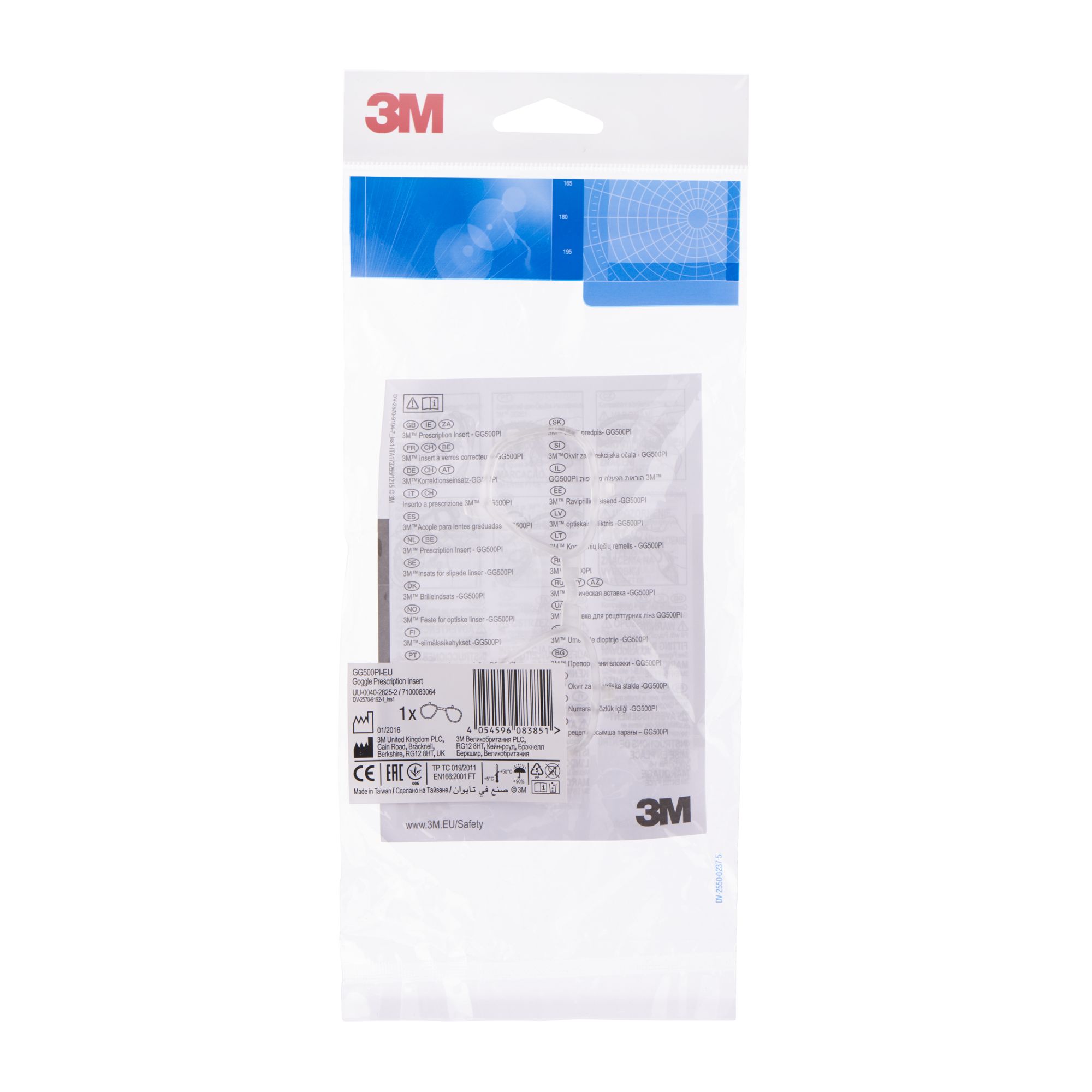 3M™ Goggle Gear™ 500 Inserto para lentes graduadas, GG500PI-EU, 10/caja