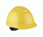3M™ Casco, con arnés de ruleta, ventilado, banda de plástico para el sudor, amarillo, H700N-GU