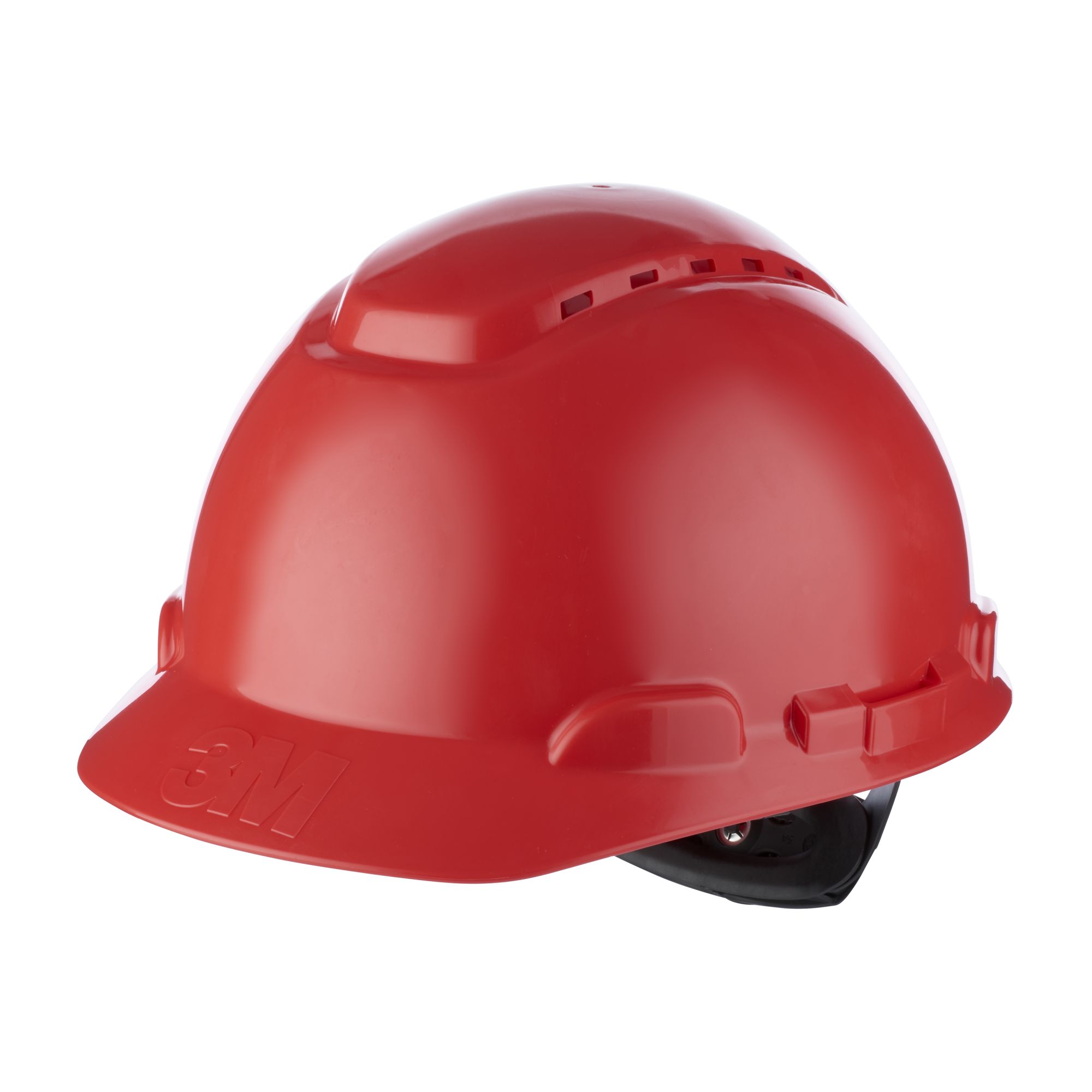 3M™ Casco, con arnés de ruleta, ventilado, banda de plástico para el sudor, rojo, H700N-RD