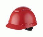 3M™ Casco, con arnés de ruleta, ventilado, banda de plástico para el sudor, rojo, H700N-RD
