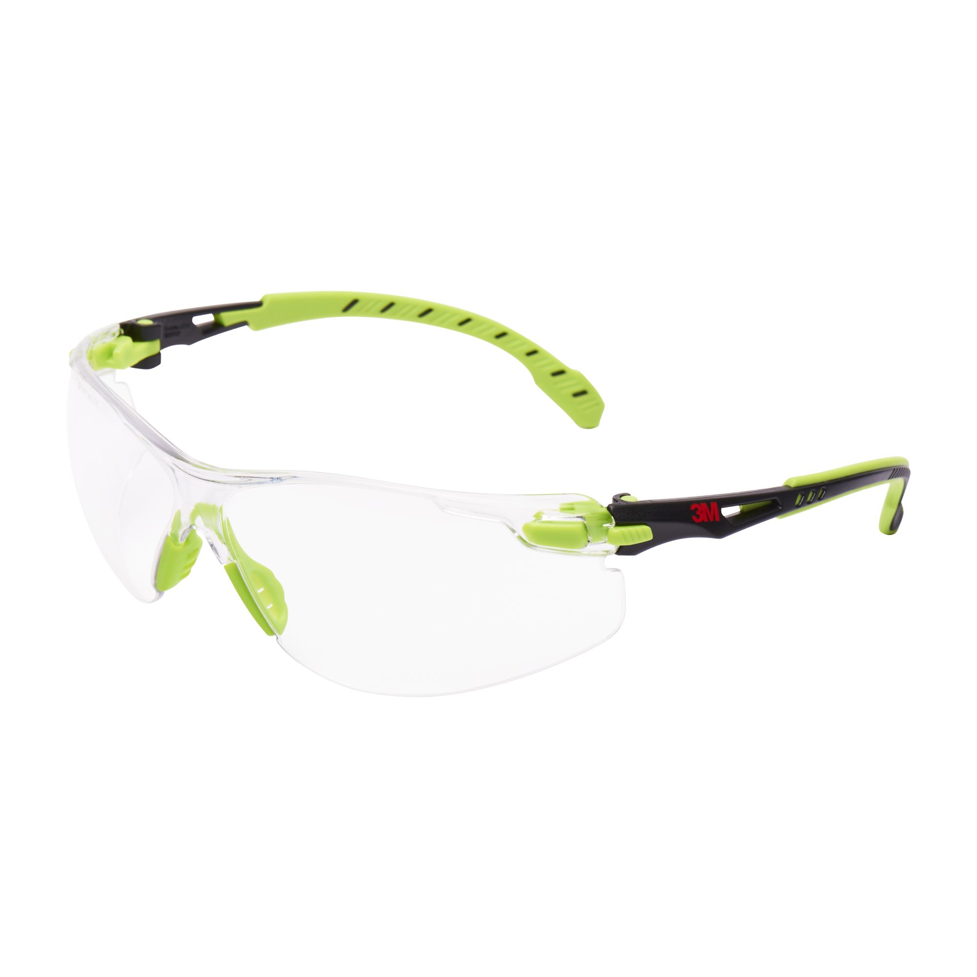 3M™ Solus™ 1000 Gafas de seguridad, montura verde/negro, recubrimiento antiempañante/antirrayaduras Scotchgard™ (K y N), lente incolora, S1201SGAF-EU, 20/caja