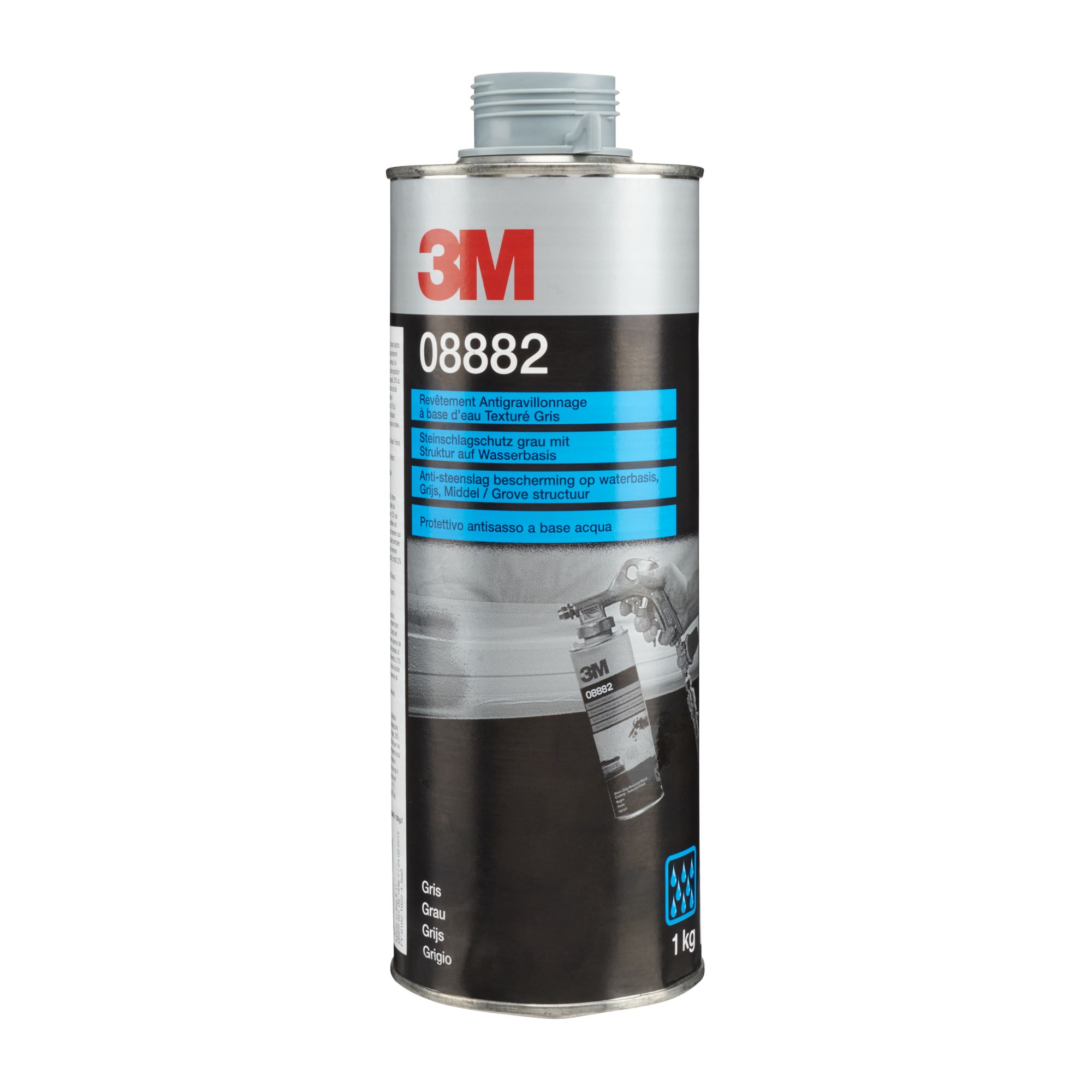 3M™ Revestimiento antigravilla rugoso base agua, gris, 1 L, 08882