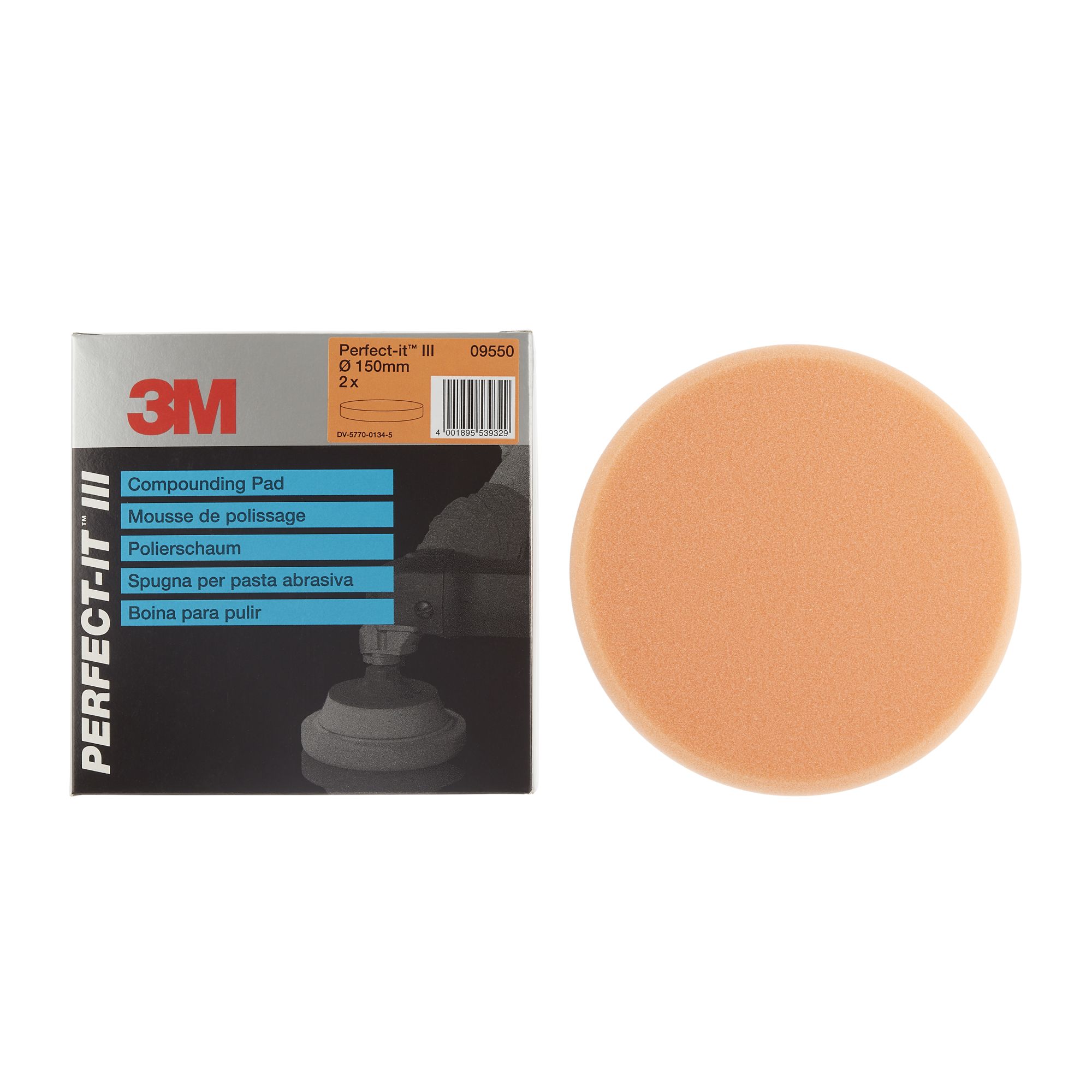 3M™ Perfect-It™ Boina de pulido de espuma, naranja, 150 mm, 09550