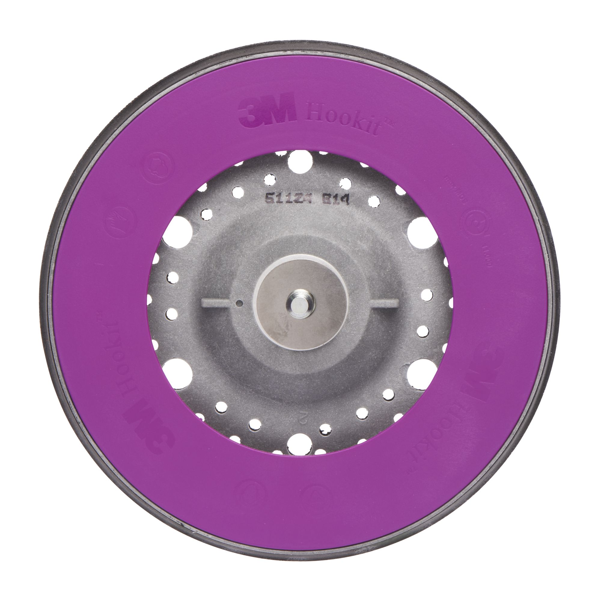 3M™ Hookit™ Plato de soporte multiagujeros, 150 mm, rosca 8 mm (5/16 in), blando, 51124