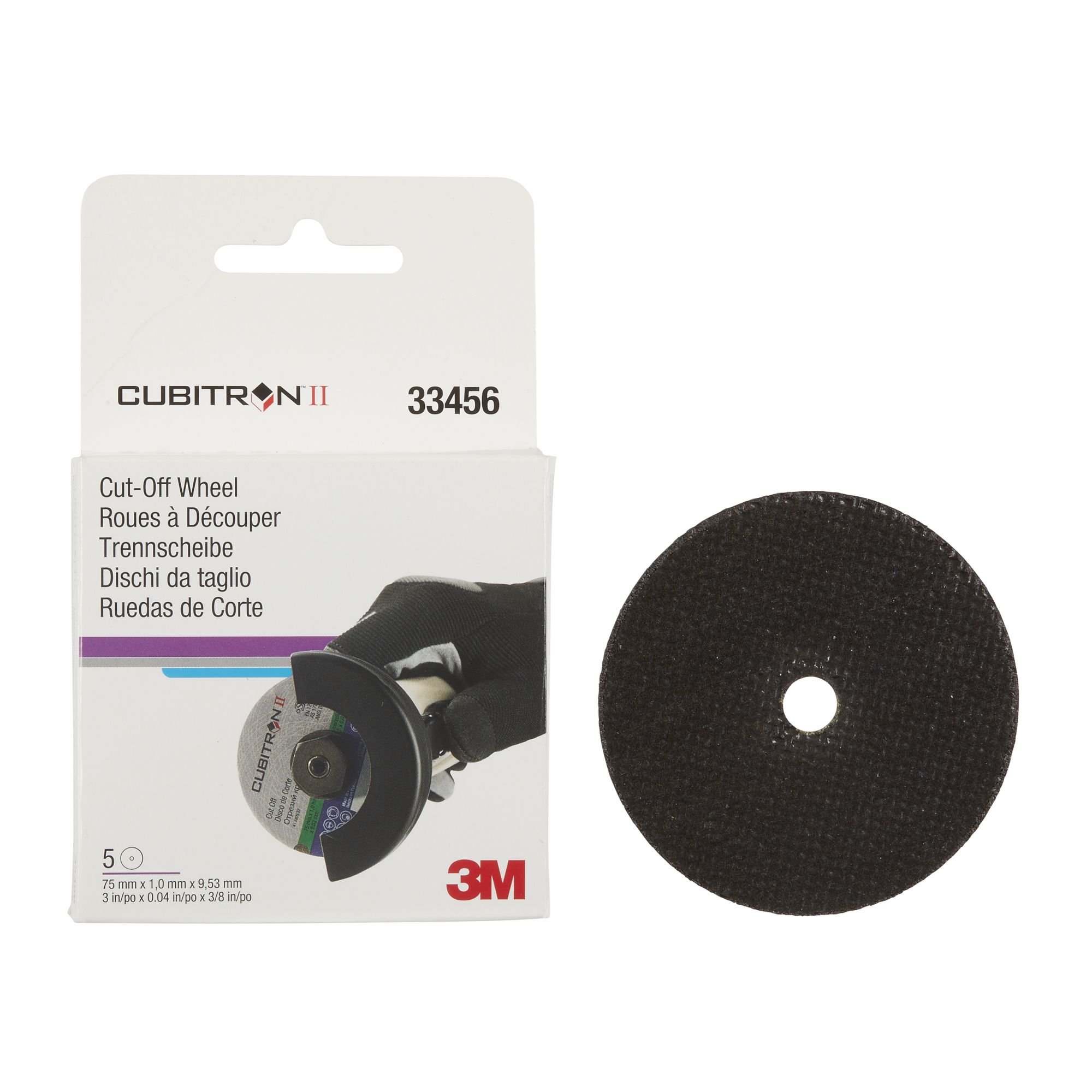 3M™ Cubitron™ II Rueda de corte, 75 mm x 1 mm x 9,53 mm, 33456