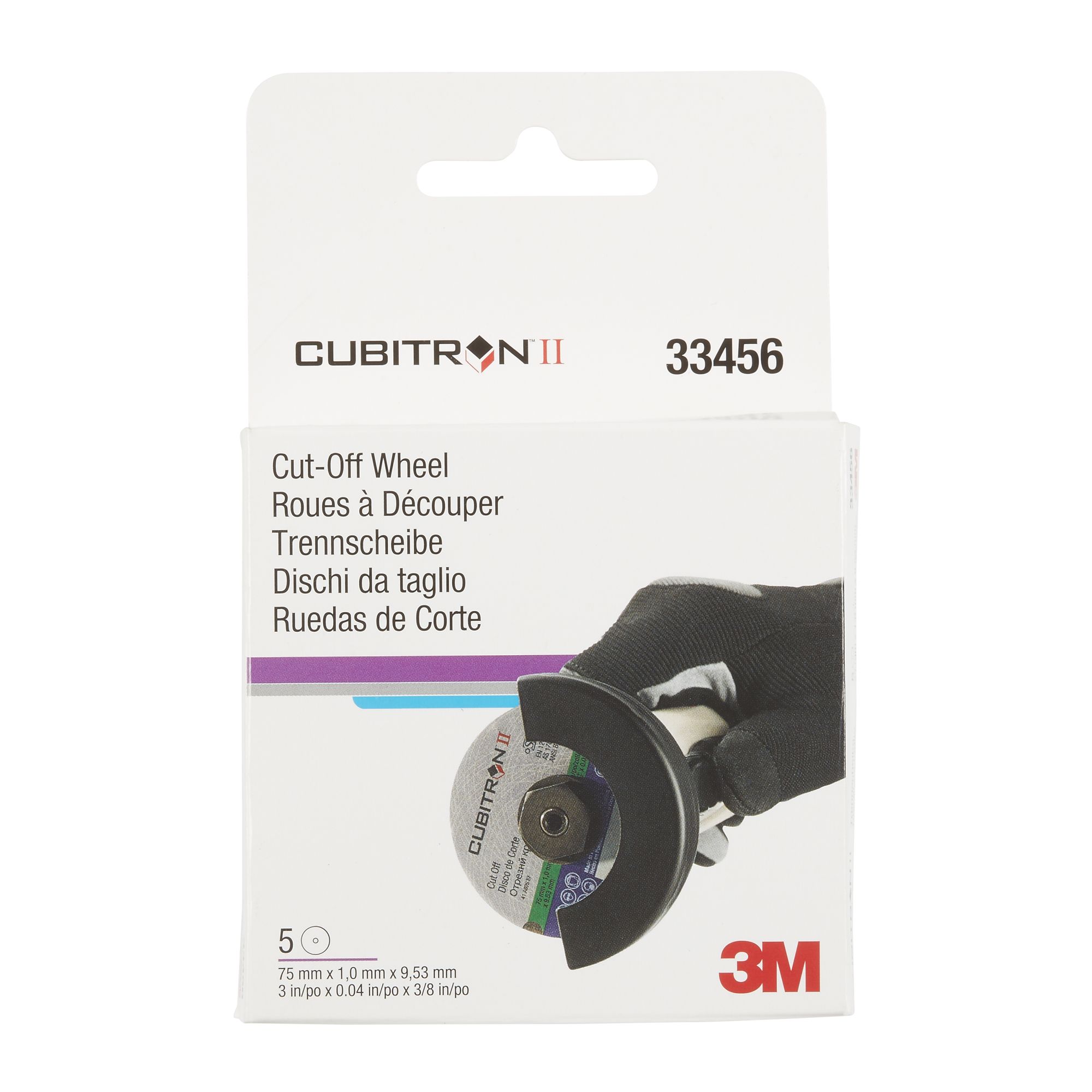 3M™ Cubitron™ II Rueda de corte, 75 mm x 1 mm x 9,53 mm, 33456