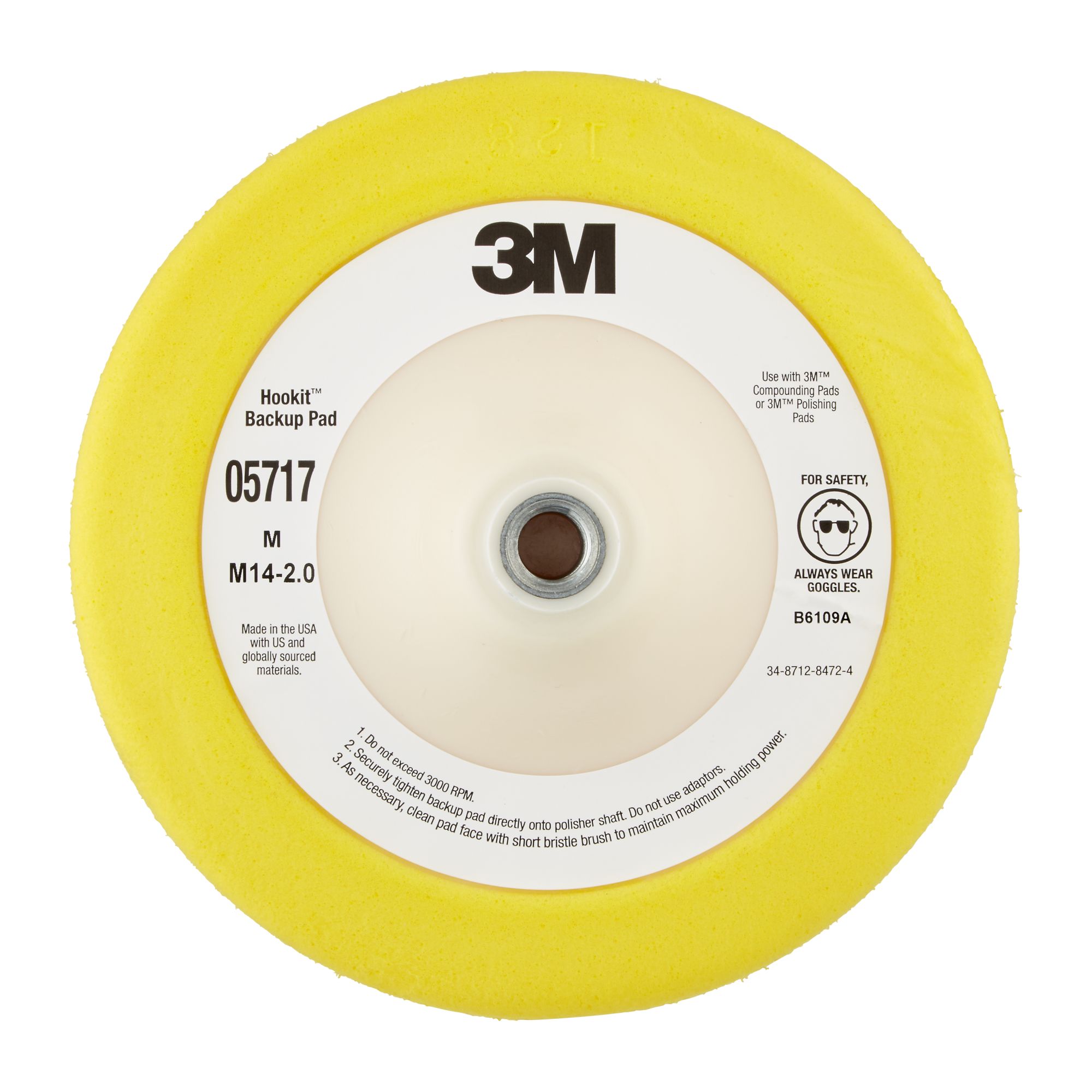 3M™ Hookit™ Plato de soporte, 178 mm, M14-2.01, 05717M