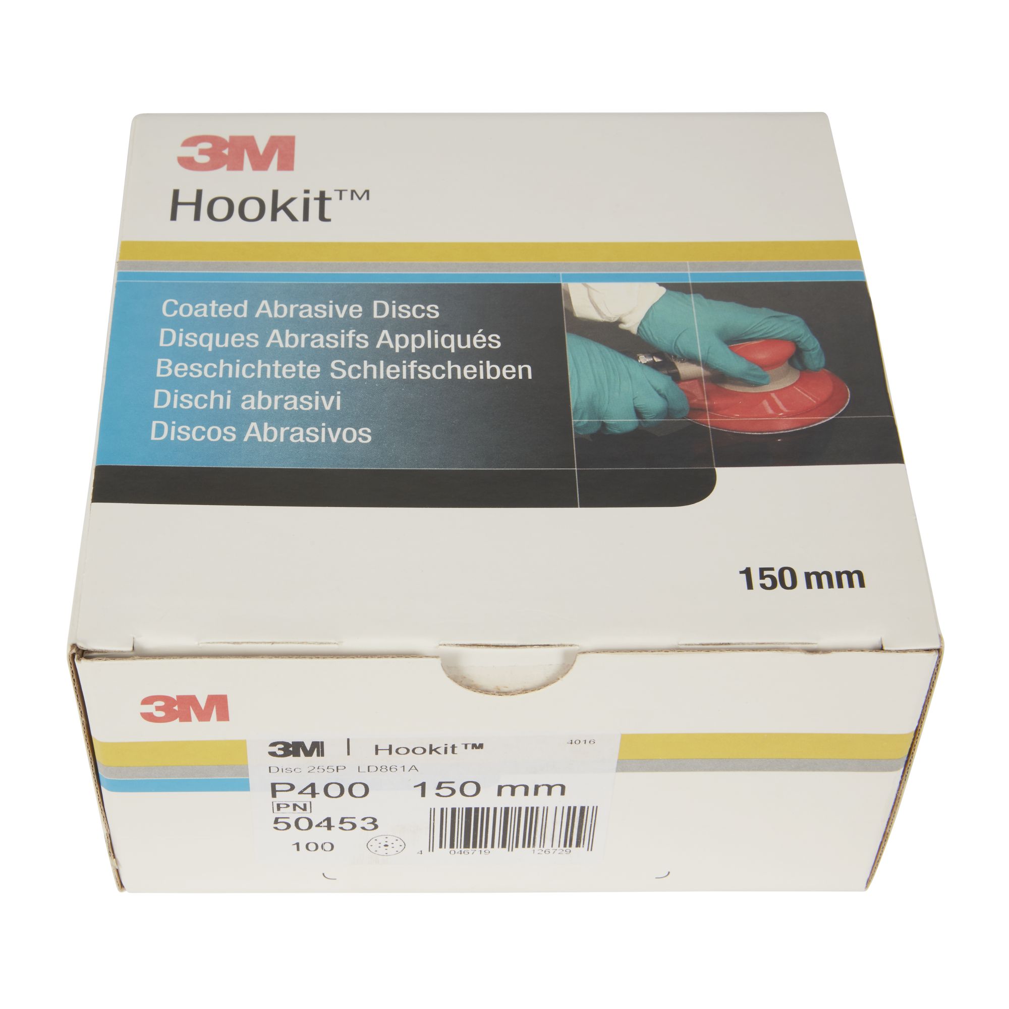3M™ Hookit™ Disco abrasivo 255P, 150 mm, 15 agujeros, P400, 50453