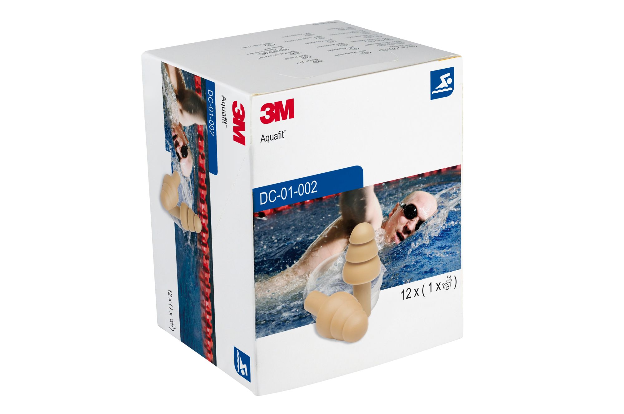 3M™ E-A-R™ AquaFit™ Tapones para natación, adulto, 1 par/caja, DC01002