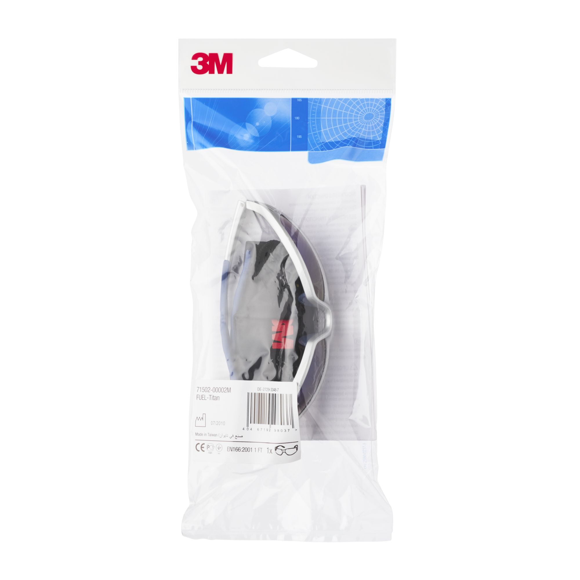 3M™ Fuel™ Gafas de seguridad, montura plateada, antirrayaduras, lente azul de espejo, 71502-00002