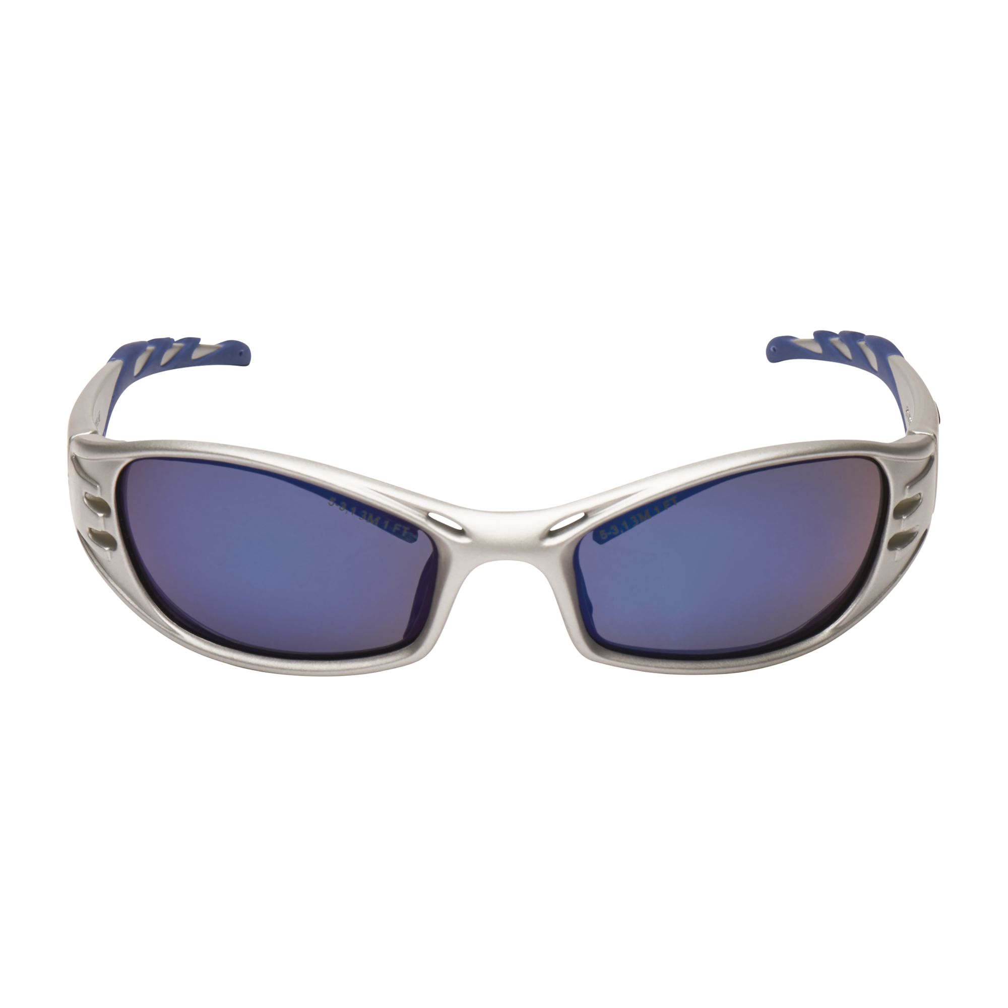 3M™ Fuel™ Gafas de seguridad, montura plateada, antirrayaduras, lente azul de espejo, 71502-00002