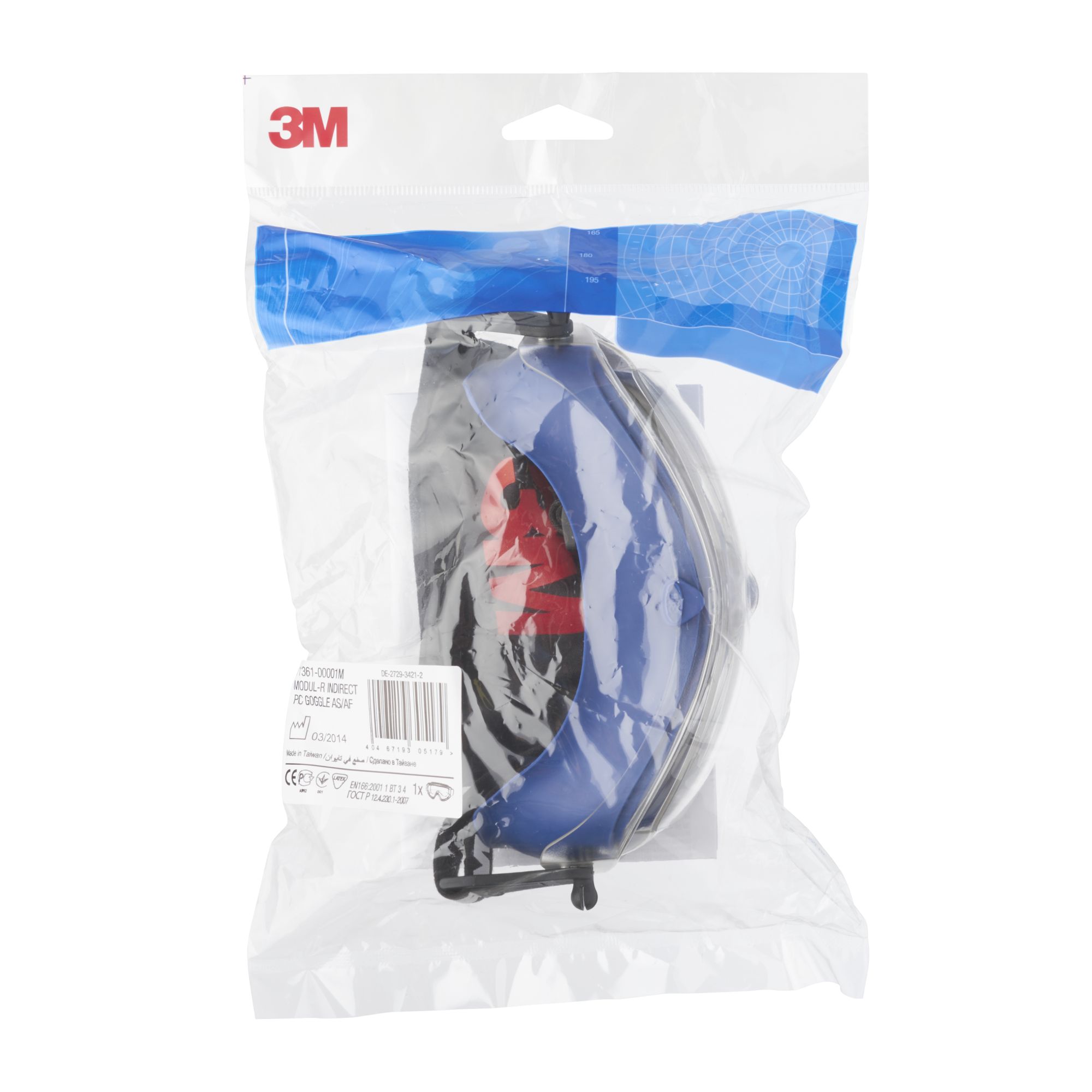 3M™ Modul-R™ Gafas de seguridad, con ventilación indirecta, antirrayaduras/antiempañante, lente de policarbonato transparente, 71361-00001, 10/caja