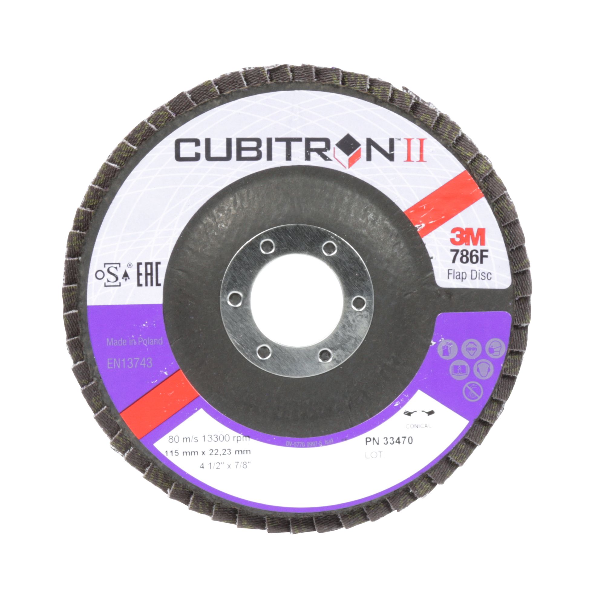 3M™ Cubitron™ II Disco de láminas T29, 115 mm x 22 mm, 40+, 33470