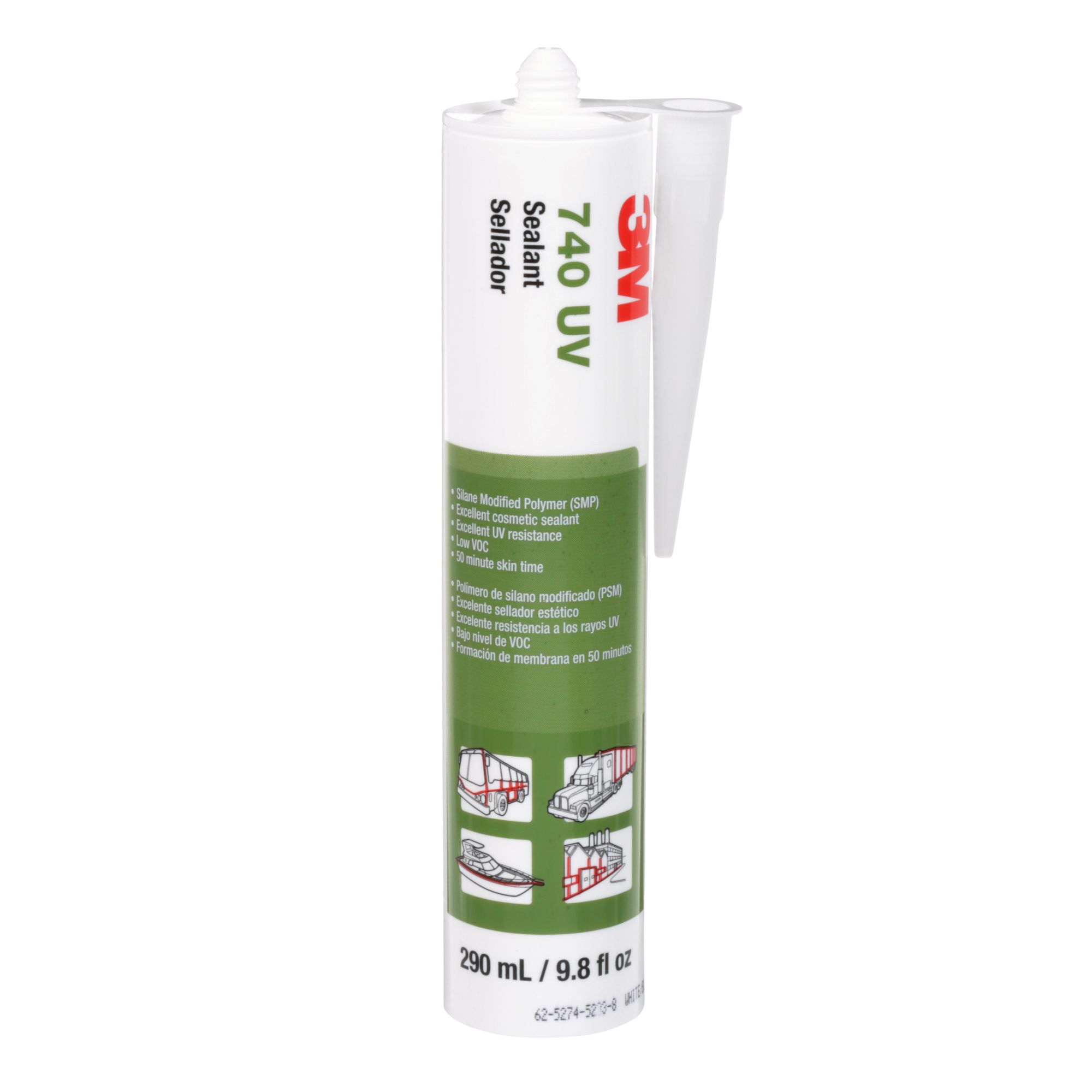 3M™ Mastique Híbrido 740UV, Branco, 290 ml, Cartucho Plástico