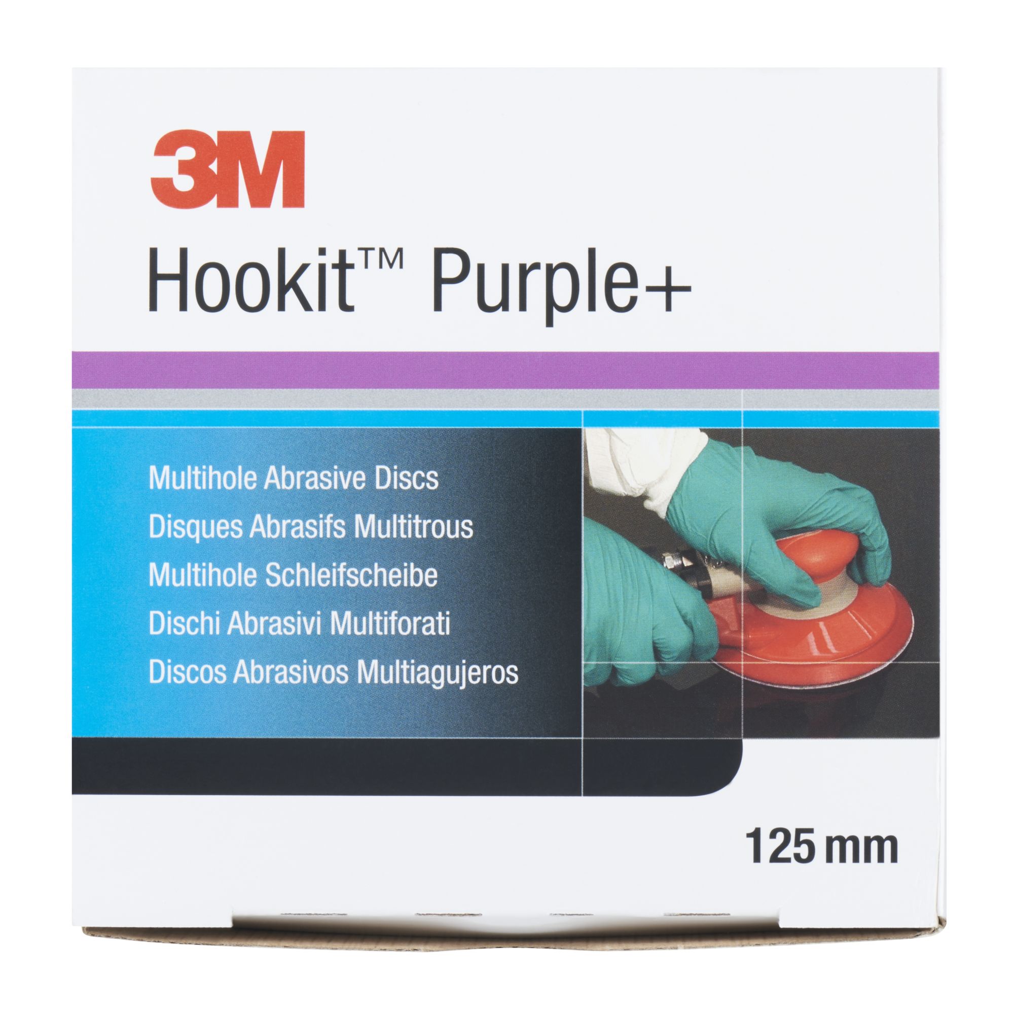 3M™ Hookit™ Disco abrasivo púrpura 334U, 125 mm, multiagujeros, P600, 51040
