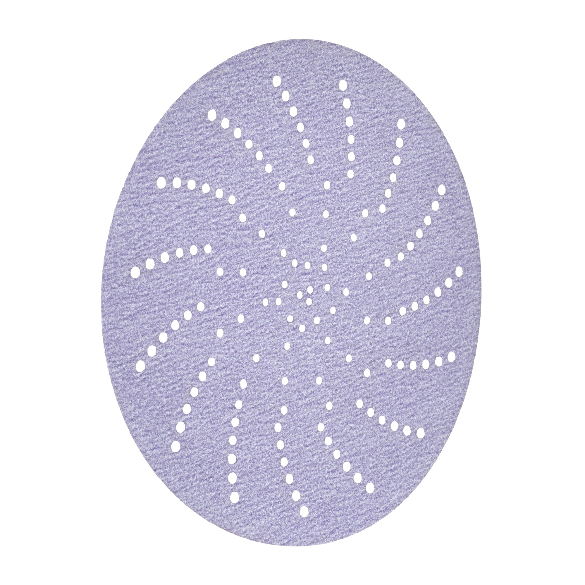 3M™ Hookit™ Disco abrasivo púrpura 334U, 125 mm, multiagujeros, P600, 51040