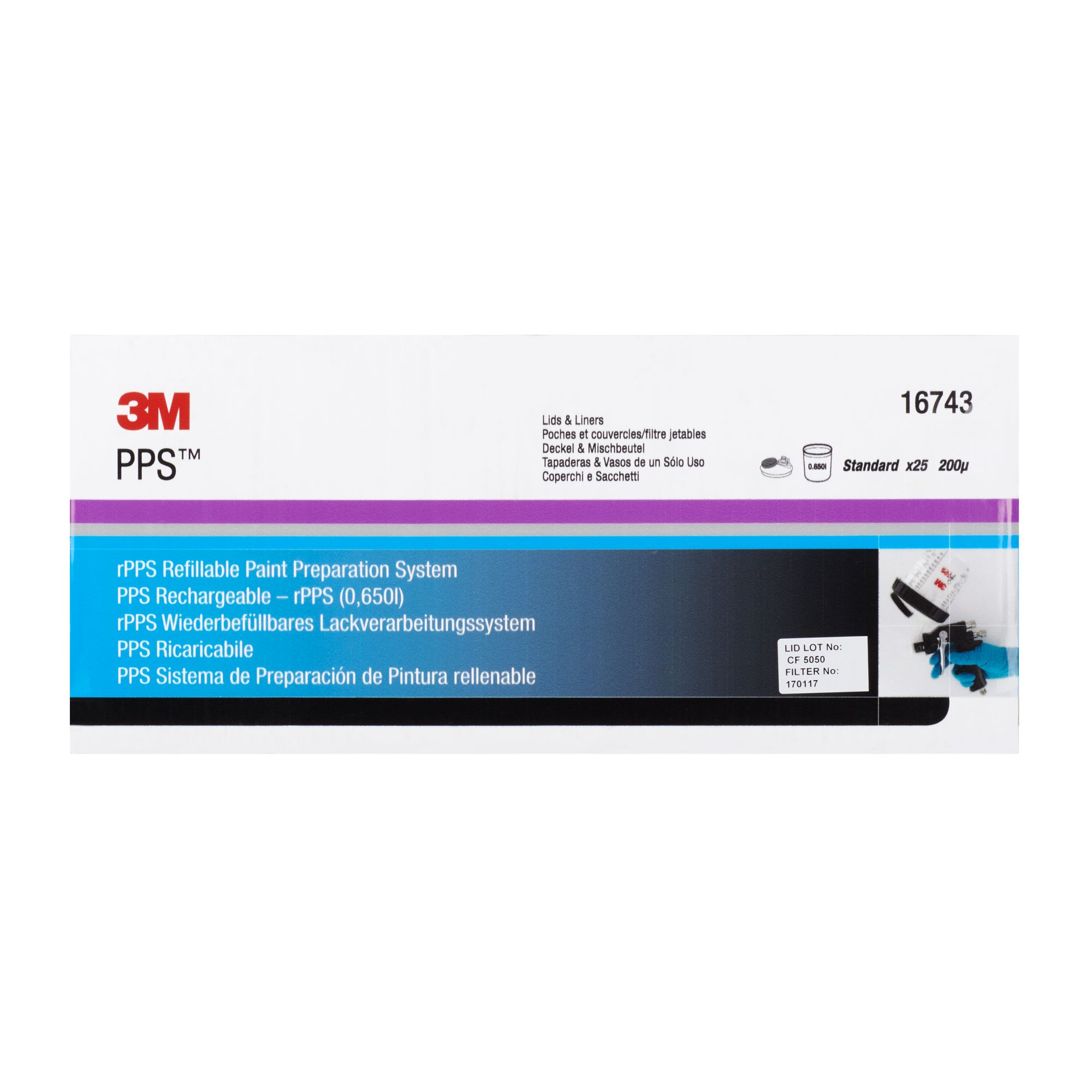 3M™ PPS™ Kit recargable, 650 ml, 200 µ, 16743