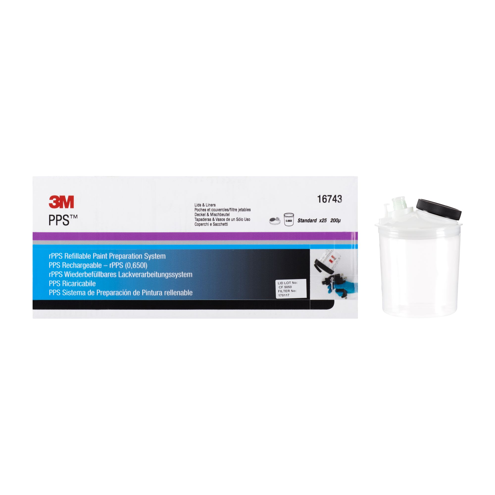 3M™ PPS™ Kit recargable, 650 ml, 200 µ, 16743