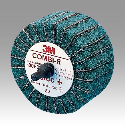 3M™ Roloc™+ Combi Cepillo de láminas CB-ZR, 63 mm x 32 mm, P80
