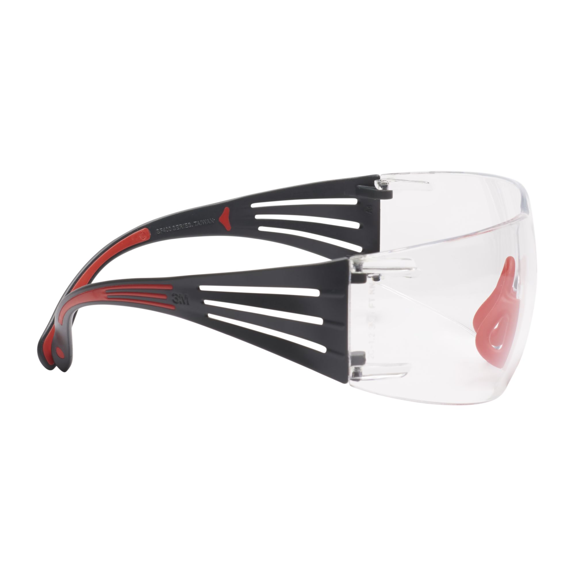 3M™ SecureFit™ 400 Gafas de seguridad, montura rojo/gris, recubrimiento antiempañante/antirrayaduras Scotchgard™ (K y N), lente incolora, SF401SGAF-RED-EU, 20/caja