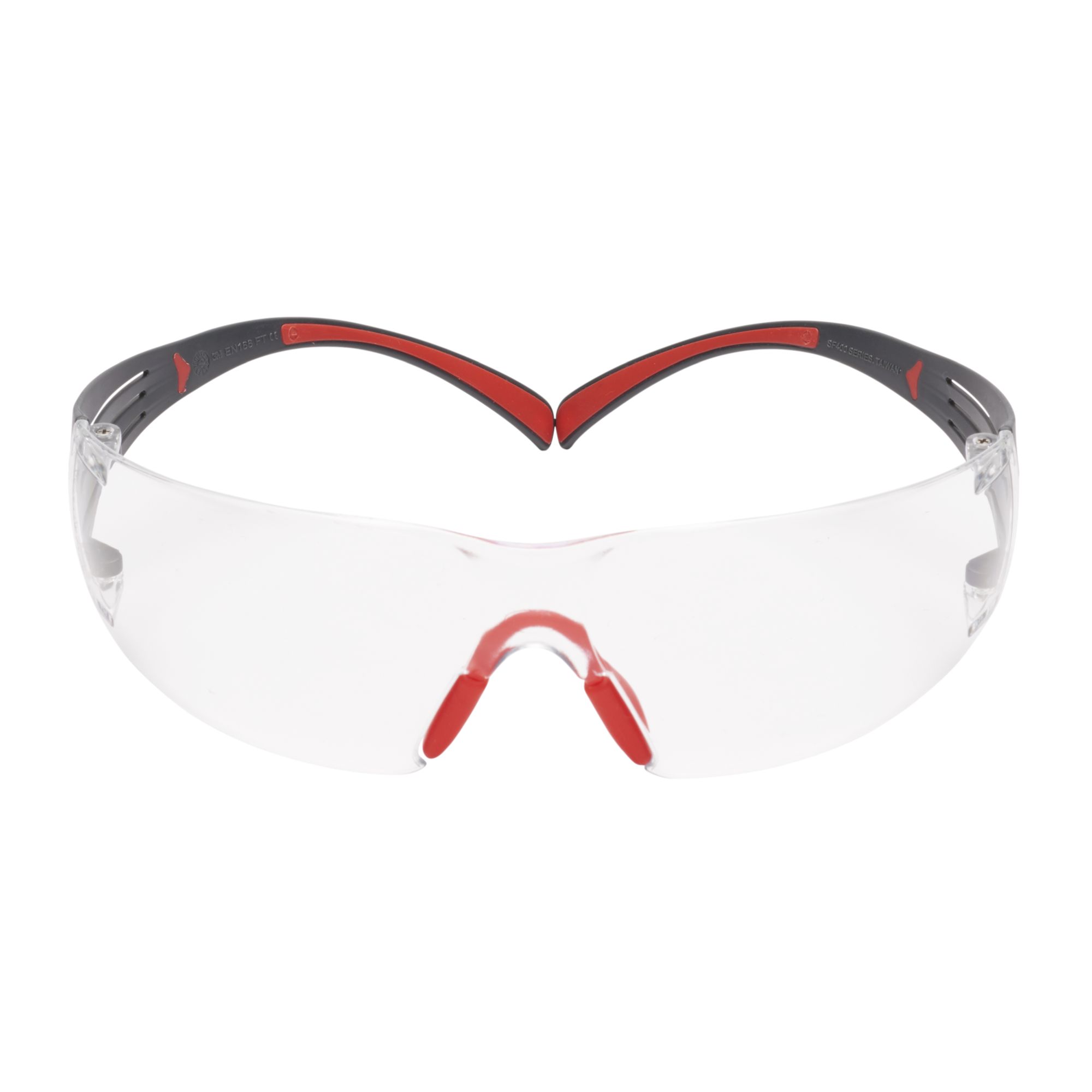 3M™ SecureFit™ 400 Gafas de seguridad, montura rojo/gris, recubrimiento antiempañante/antirrayaduras Scotchgard™ (K y N), lente incolora, SF401SGAF-RED-EU, 20/caja