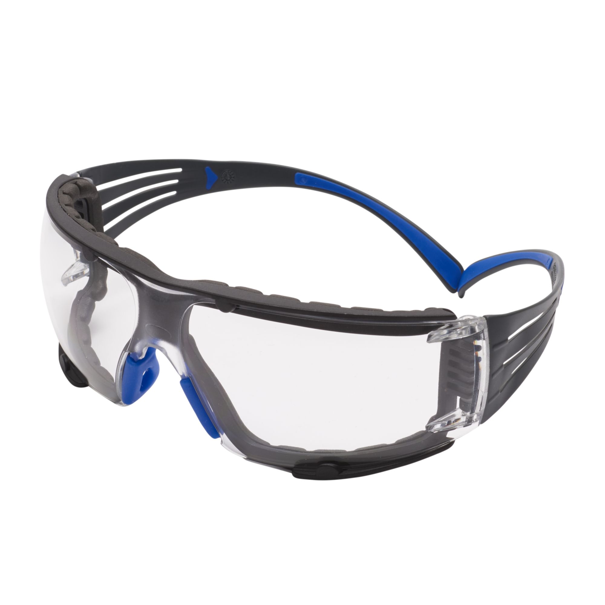 3M™ SecureFit™ 400 Gafas de seguridad, montura azul/gris, espuma, recubrimiento antiempañante/antirrayaduras Scotchgard™ (K y N), lente incolora, SF401SGAF-BLU-F-EU, 20/caja