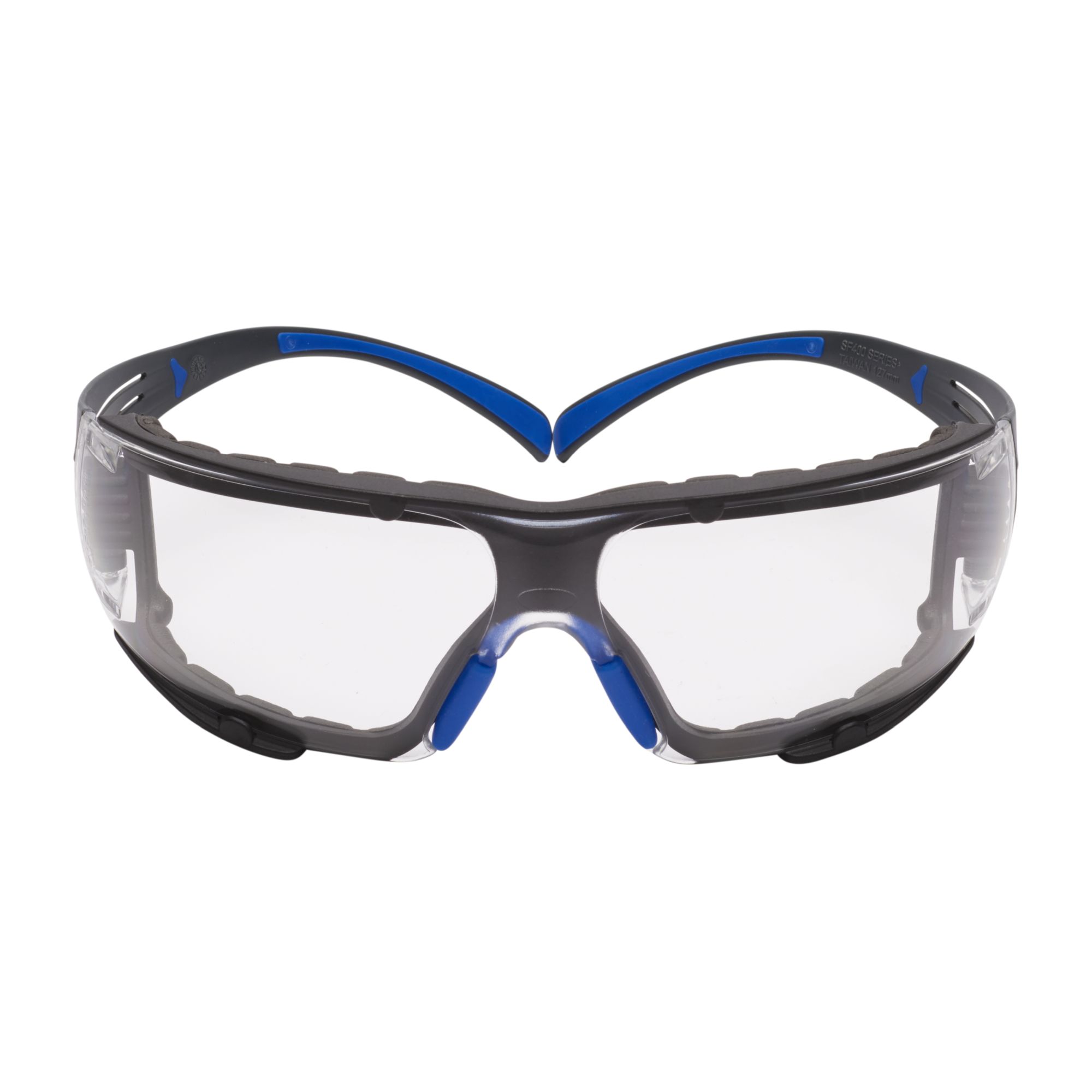3M™ SecureFit™ 400 Gafas de seguridad, montura azul/gris, espuma, recubrimiento antiempañante/antirrayaduras Scotchgard™ (K y N), lente incolora, SF401SGAF-BLU-F-EU, 20/caja