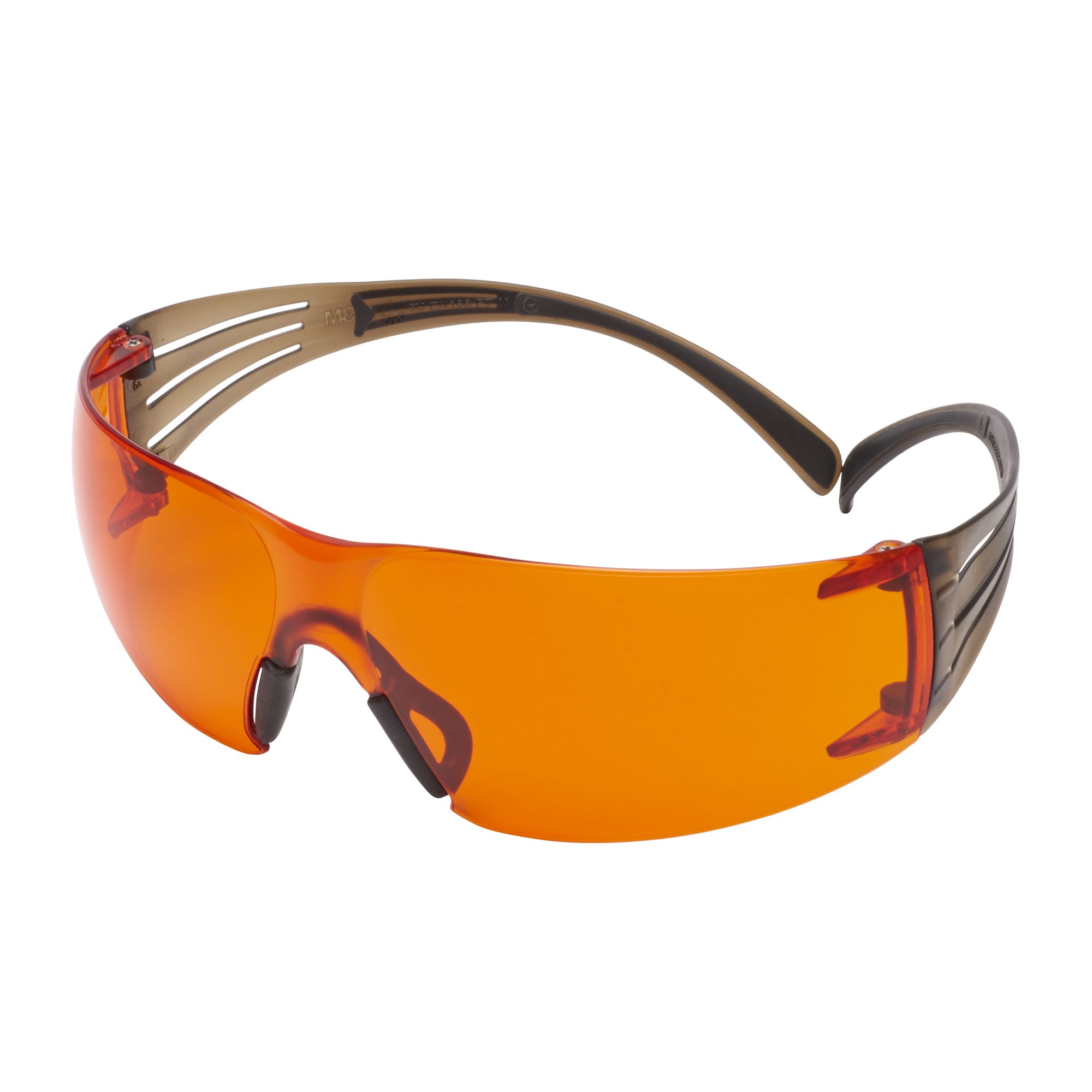 3M™ SecureFit™ 400 Gafas de seguridad, montura negro/marrón, recubrimiento antiempañante/antirrayaduras Scotchgard™ (K y N), lente naranja, SF406SGAF-BLA-EU, 20/caja