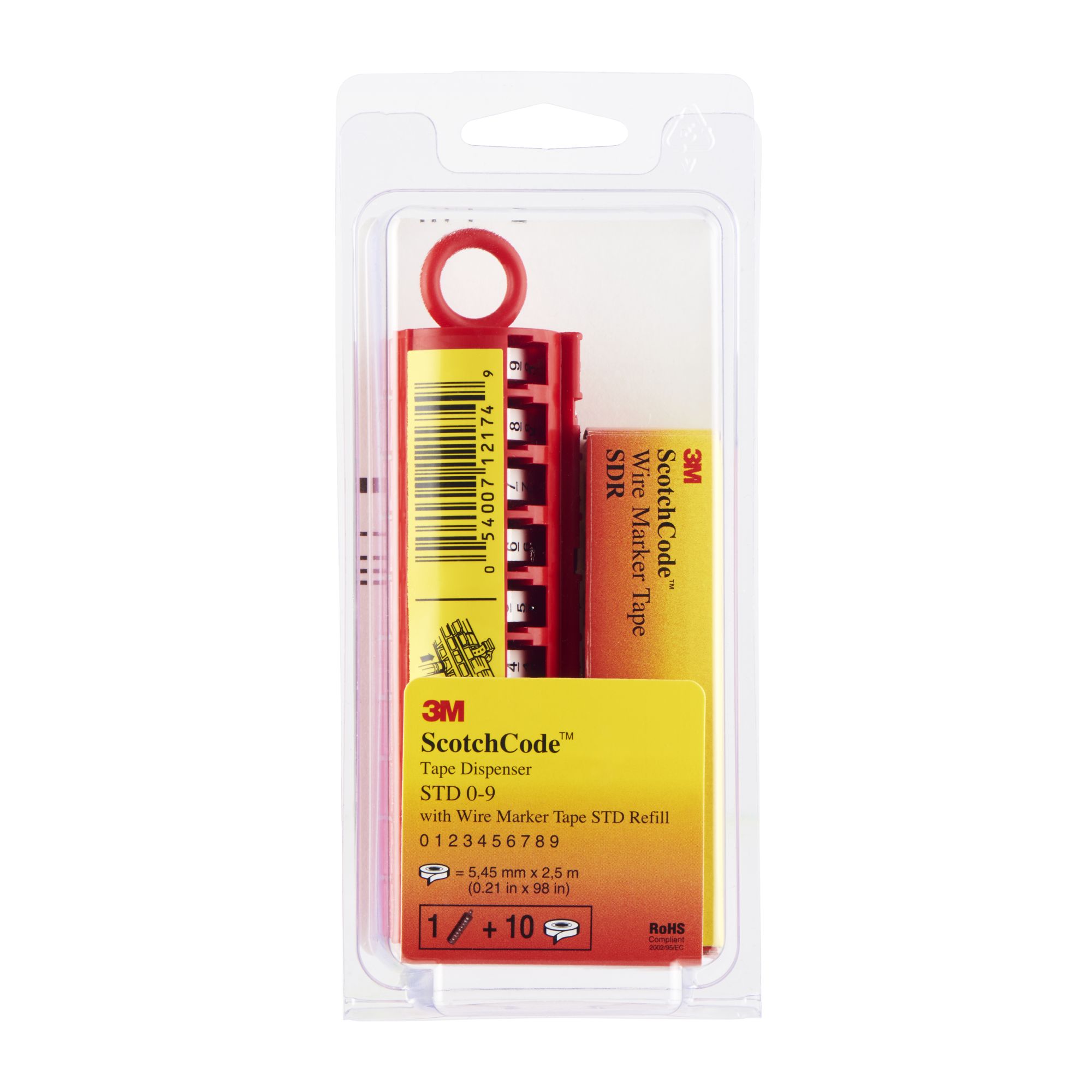 3M™ Scotchcode™ STD-0-9 Dispensador de cinta marcadora de cables, cargado con 
