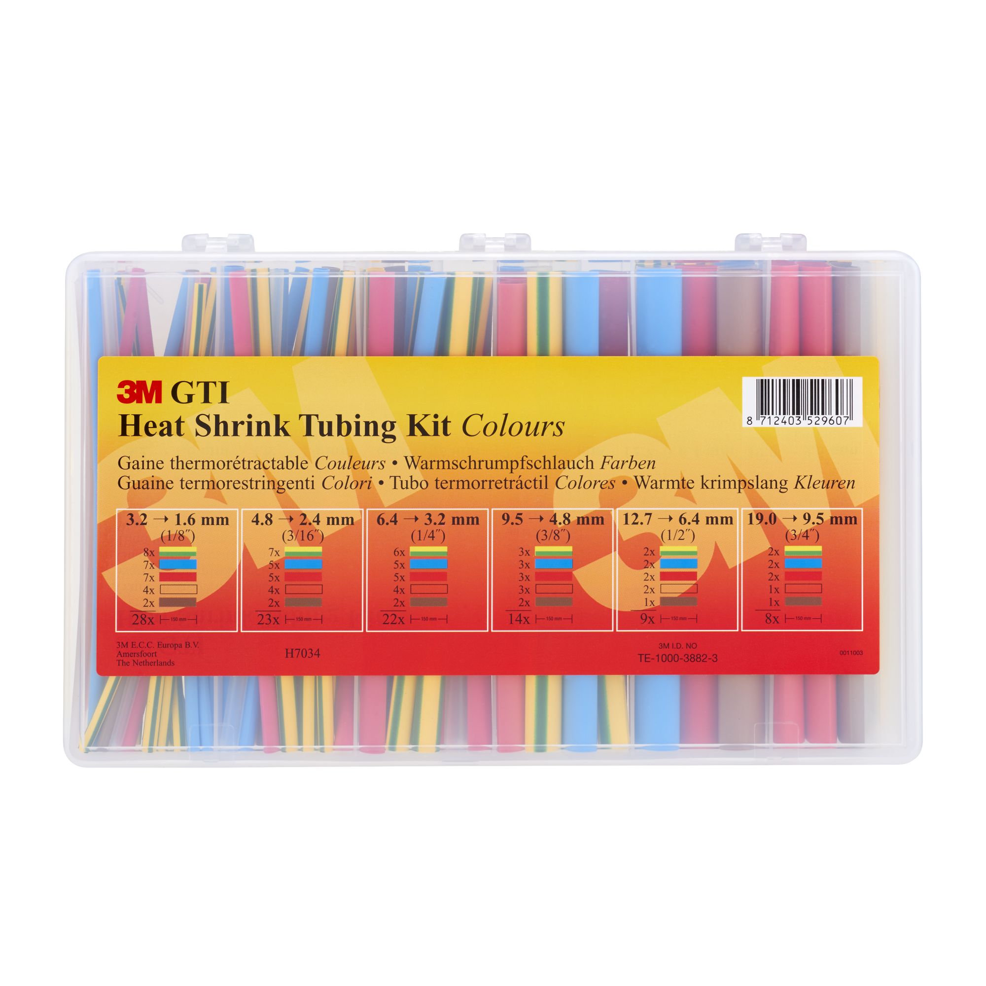 3M™ Tubo GTI3000 Termorretráctil en Colores - 6 diametros - KIT EN CAJA