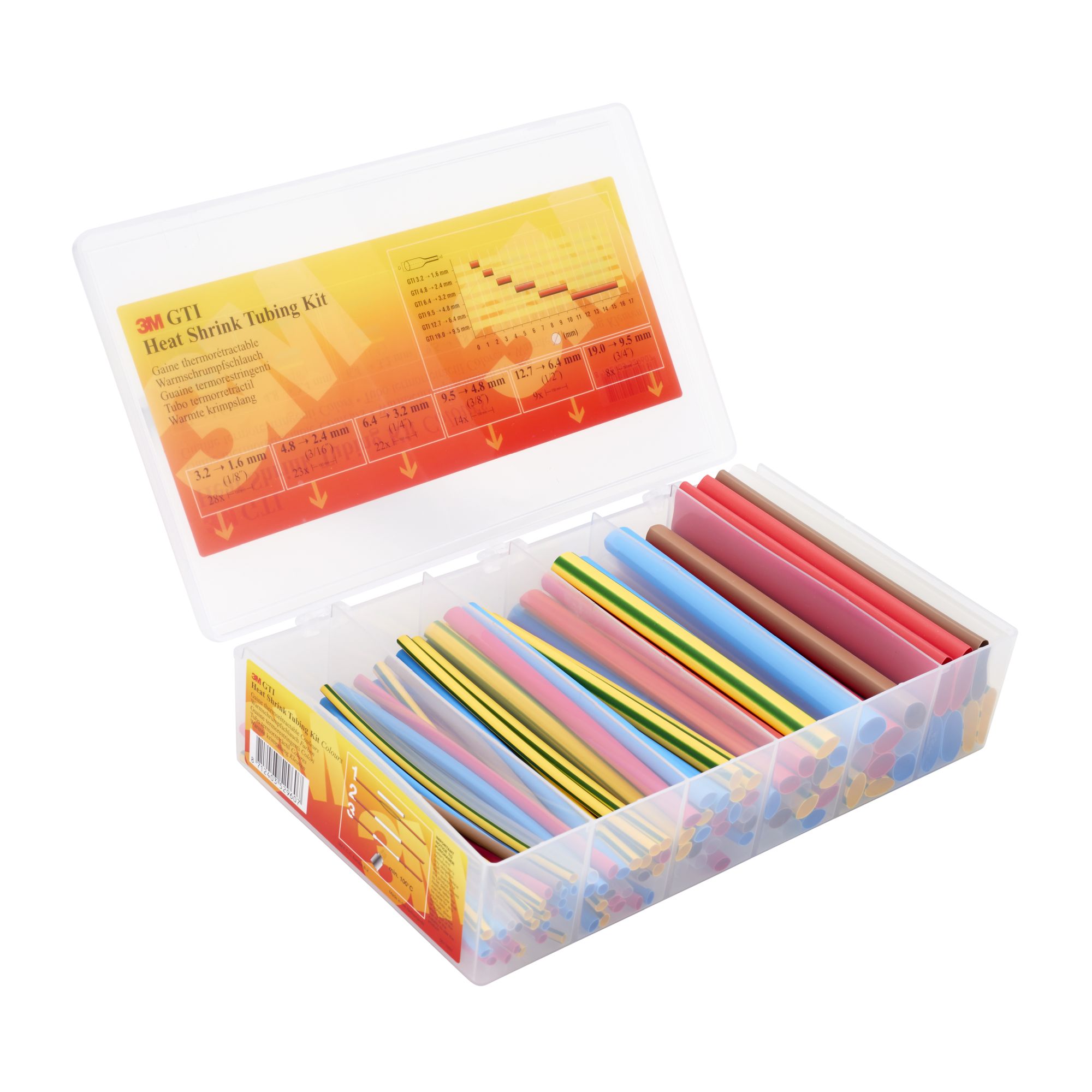 3M™ Tubo GTI3000 Termorretráctil en Colores - 6 diametros - KIT EN CAJA