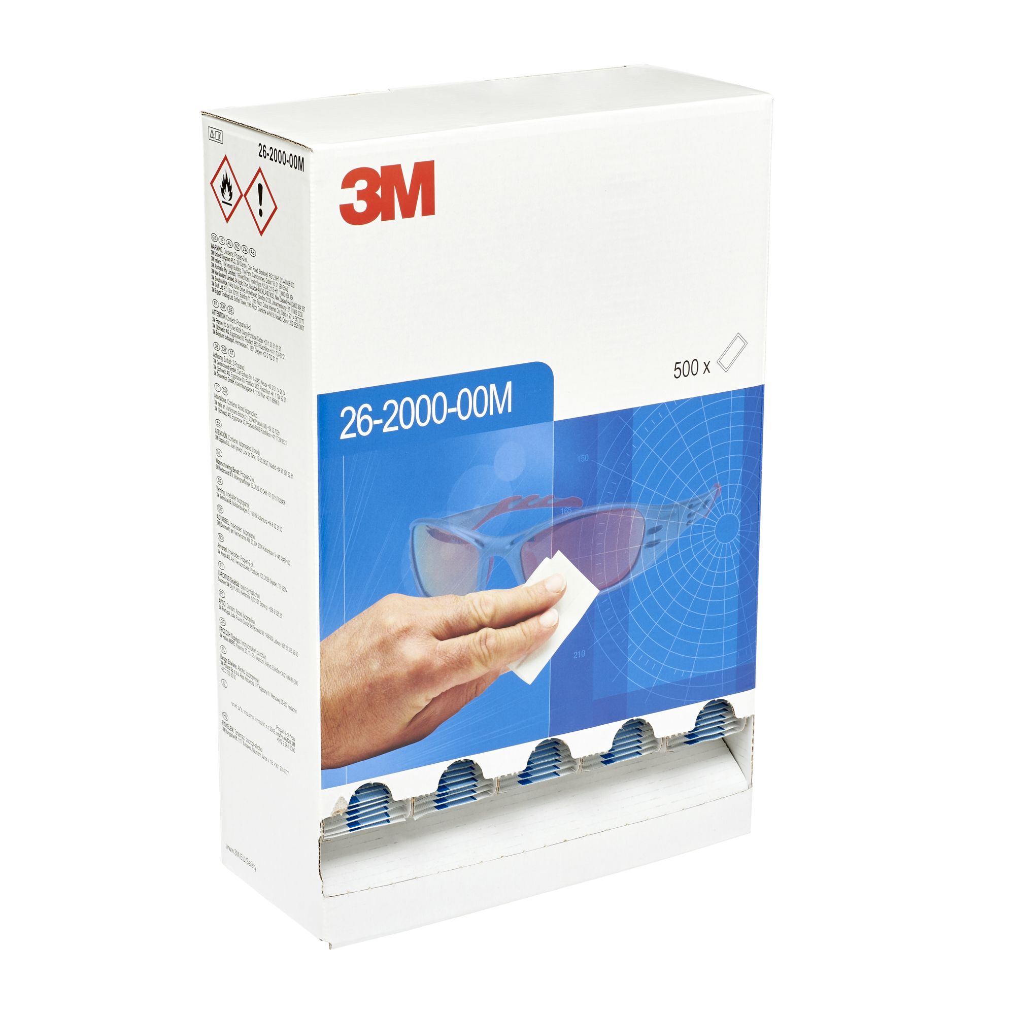3M™ Dispensador de toallitas desechables limpiagafas, 26-2000-00, 500/disp.