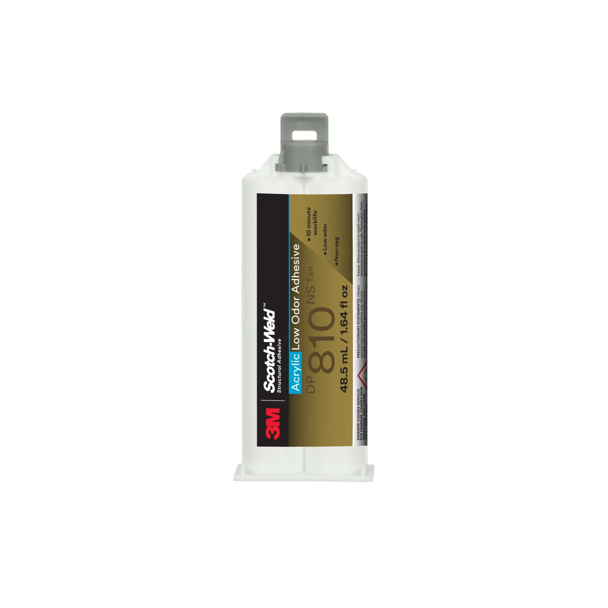 3M™ Scotch-Weld™ Adhesivo acrílico de bajo olor DP810, Marrón claro, 48.5 ml, Etiqueta1