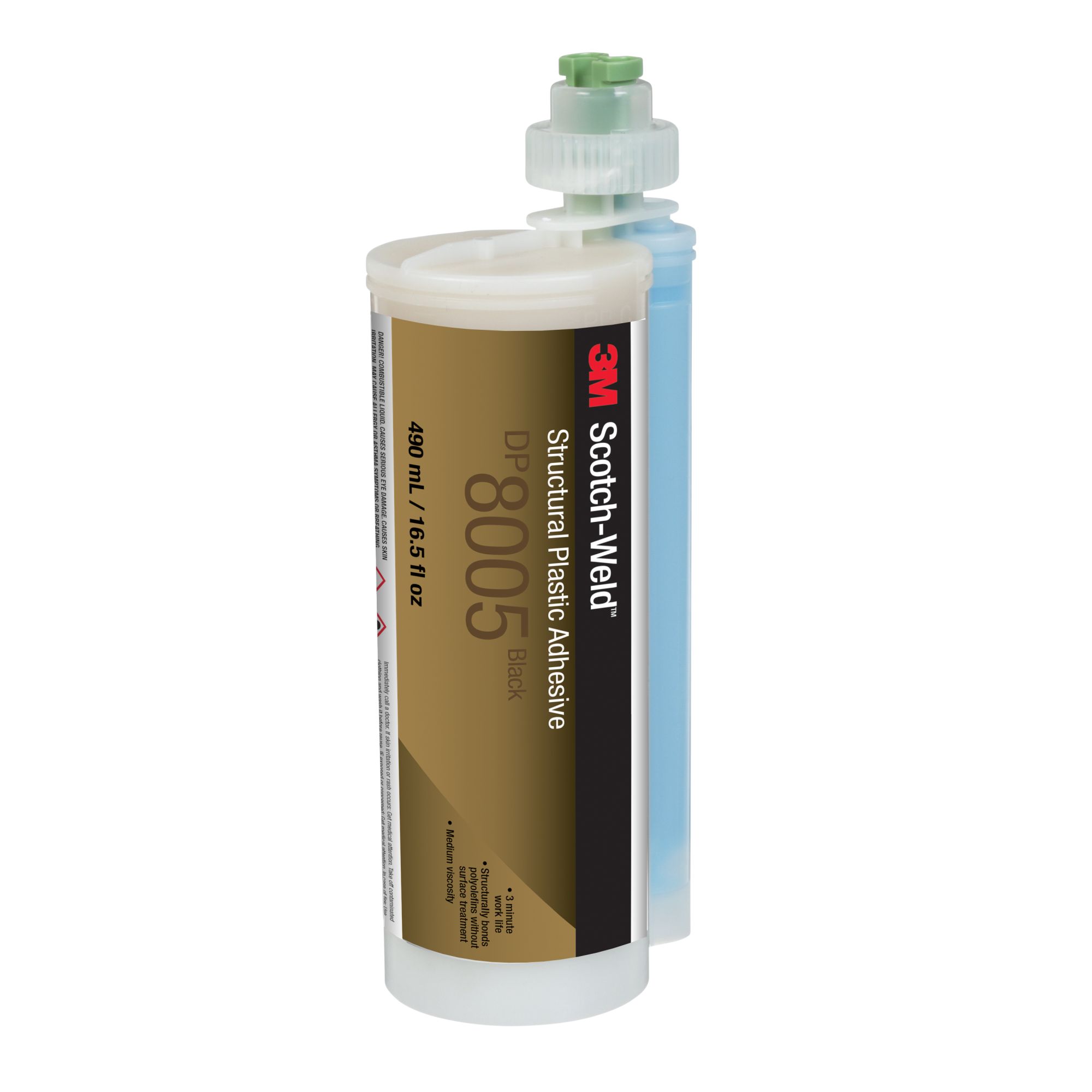 3M™ Scotch-Weld™ Adhesivo de plástico estructural DP8005, Negro, 490 ml