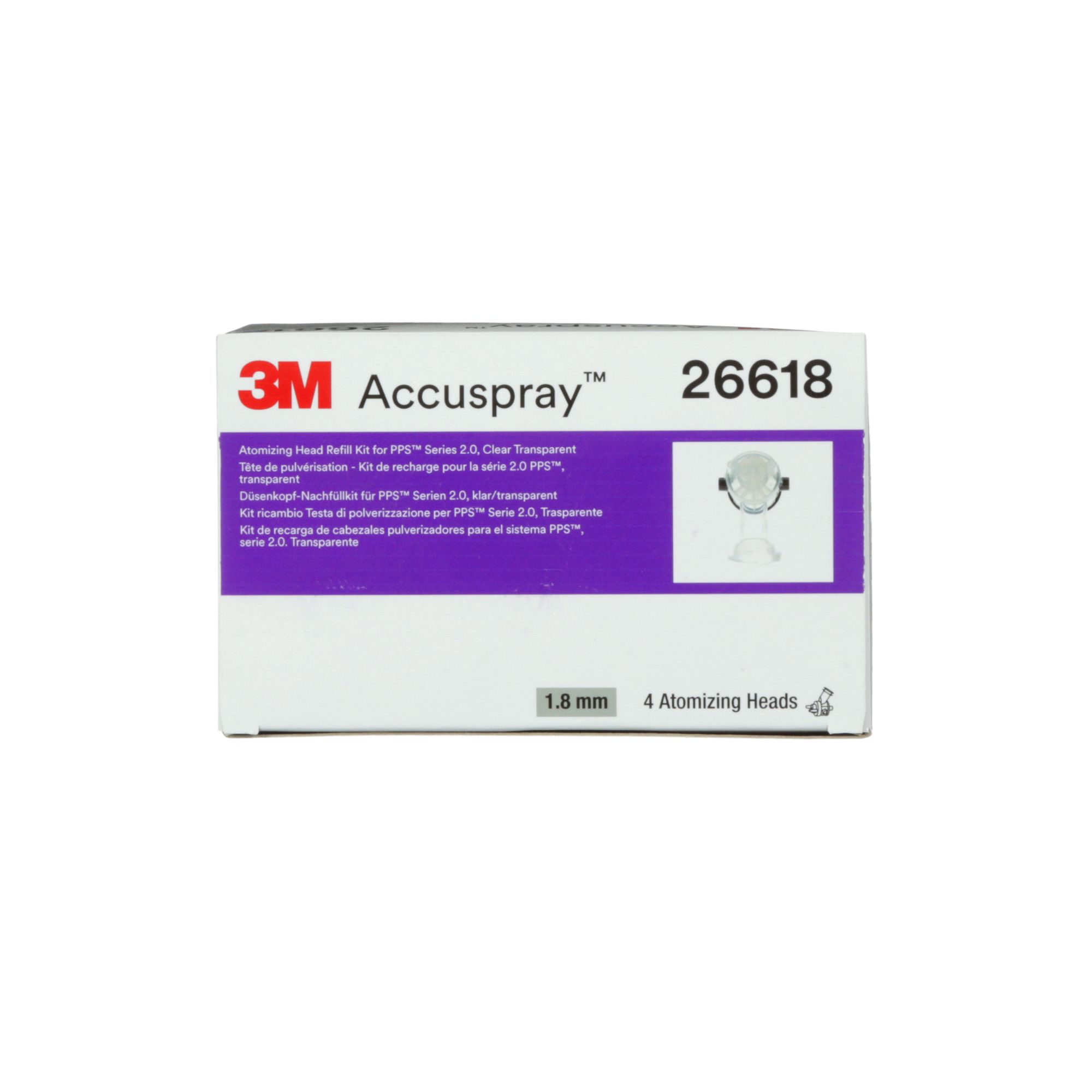 3M™ Accuspray™ Boquilla desechable para PPS™ 2.0, transparente, 1.8 mm, 26618