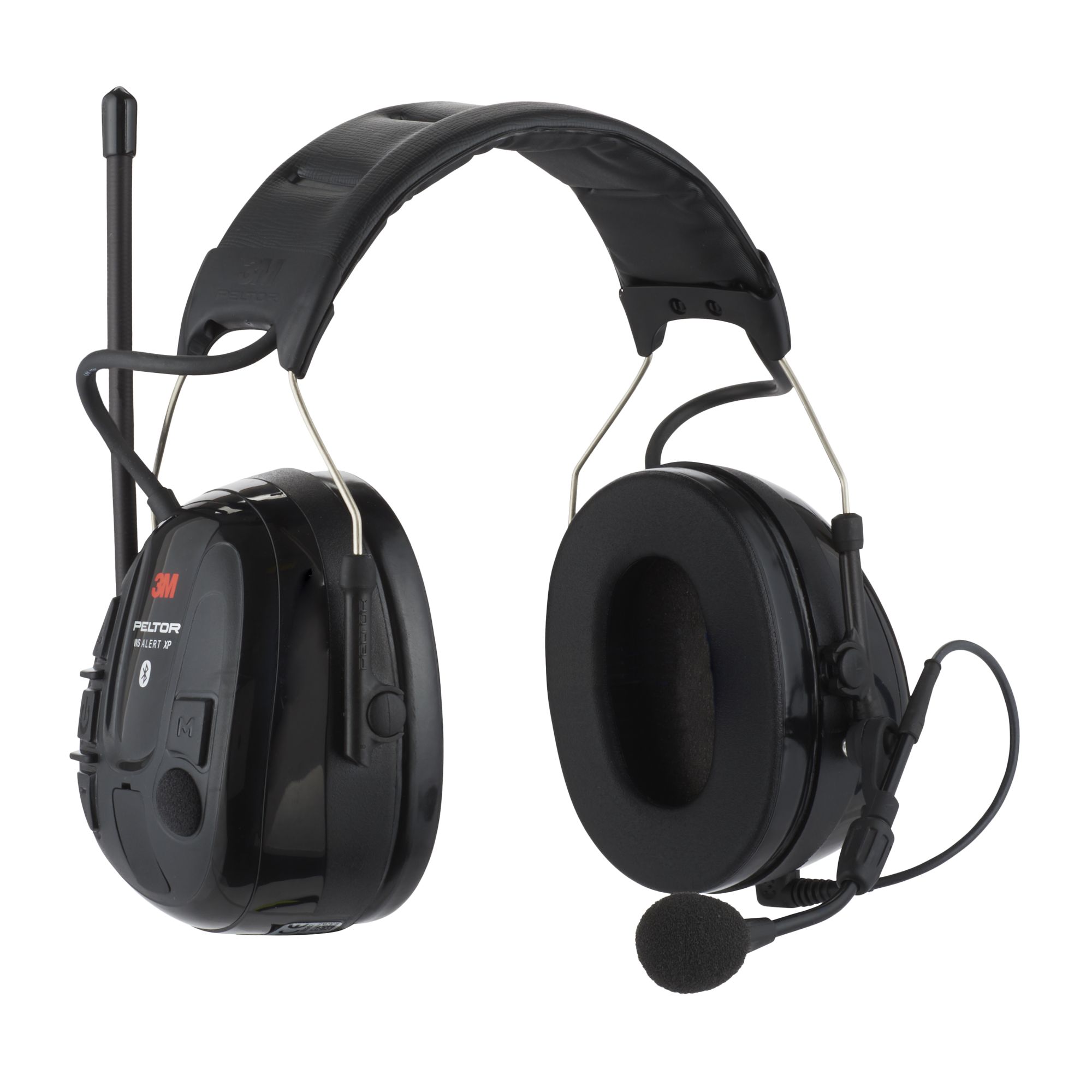 3M™ PELTOR™ WS™ ALERT™ XP Orejeras, incluyen ACK (FR09, FR08, LR6NM), 30 dB, Bluetooth®, negras, diadema, MRX21A2WS6-ACK