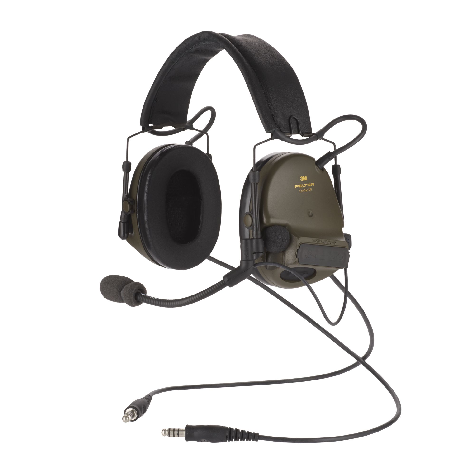 3M™ PELTOR™ ComTac™ XPI Orejeras, 28 dB, verdes, diadema, micrófono flexible, cableado OTAN, MT20H682FB-19B