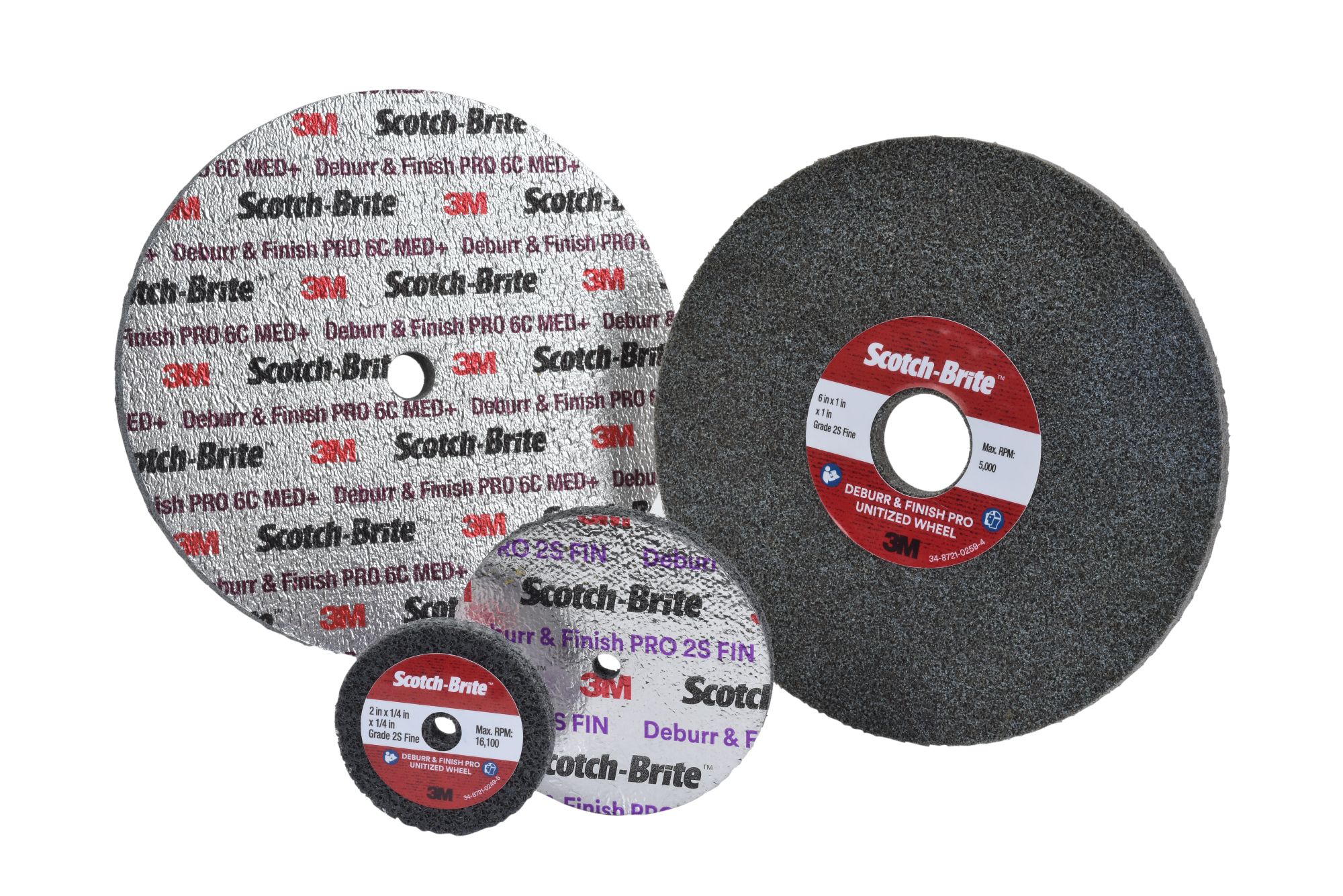 3M™ Scotch-Brite™ Deburr & Finoish PRO Disco Unitized DP-UW, 25 mm x 25 mm x 4.76 mm, Medio