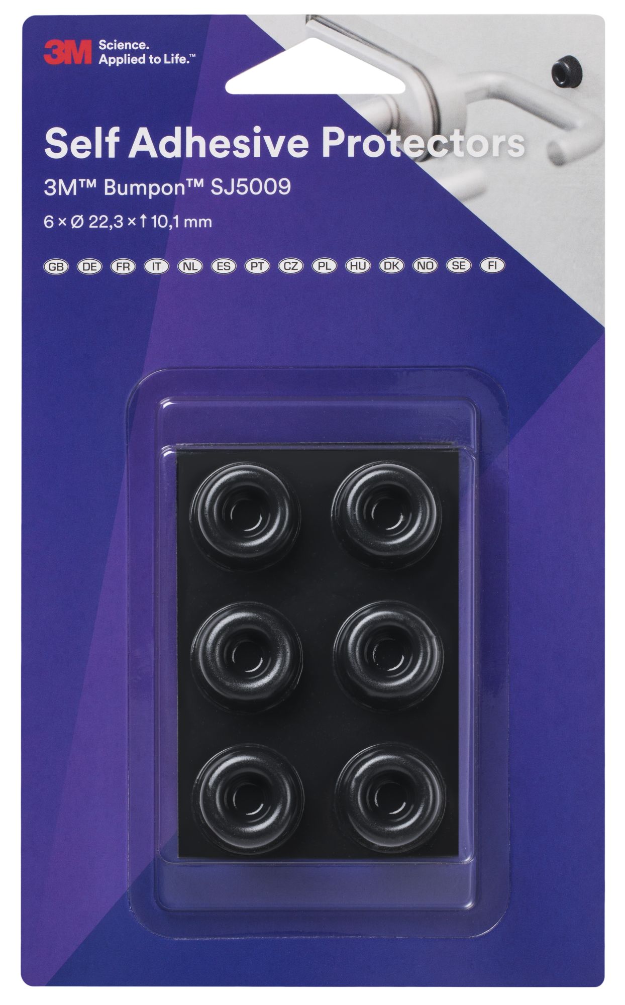 3M™ Bumpon SJ5009 Negro, blíster 12 unidades