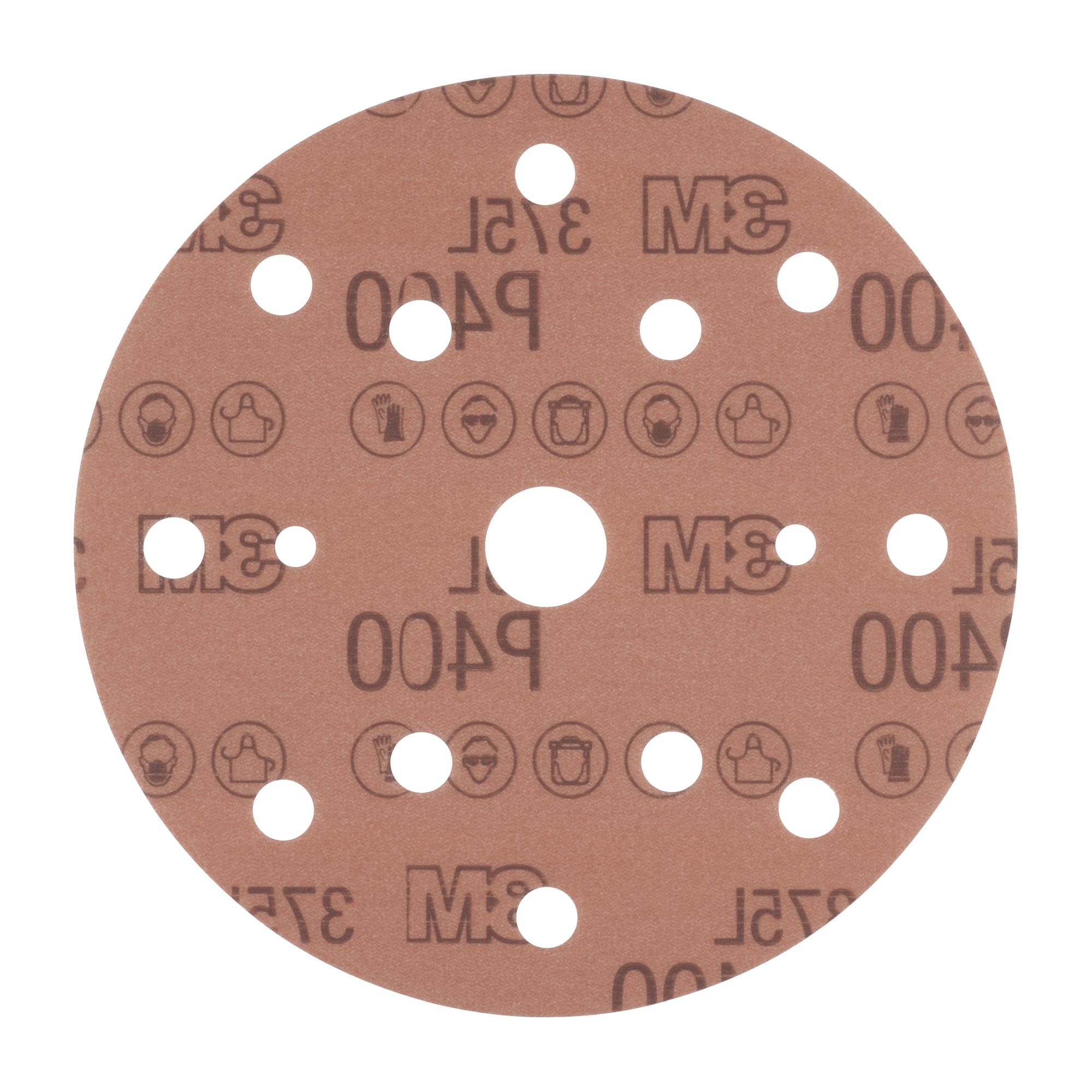 3M™ Hookit™ Disco 375L 5 mil. de pulgada 15 furos P400