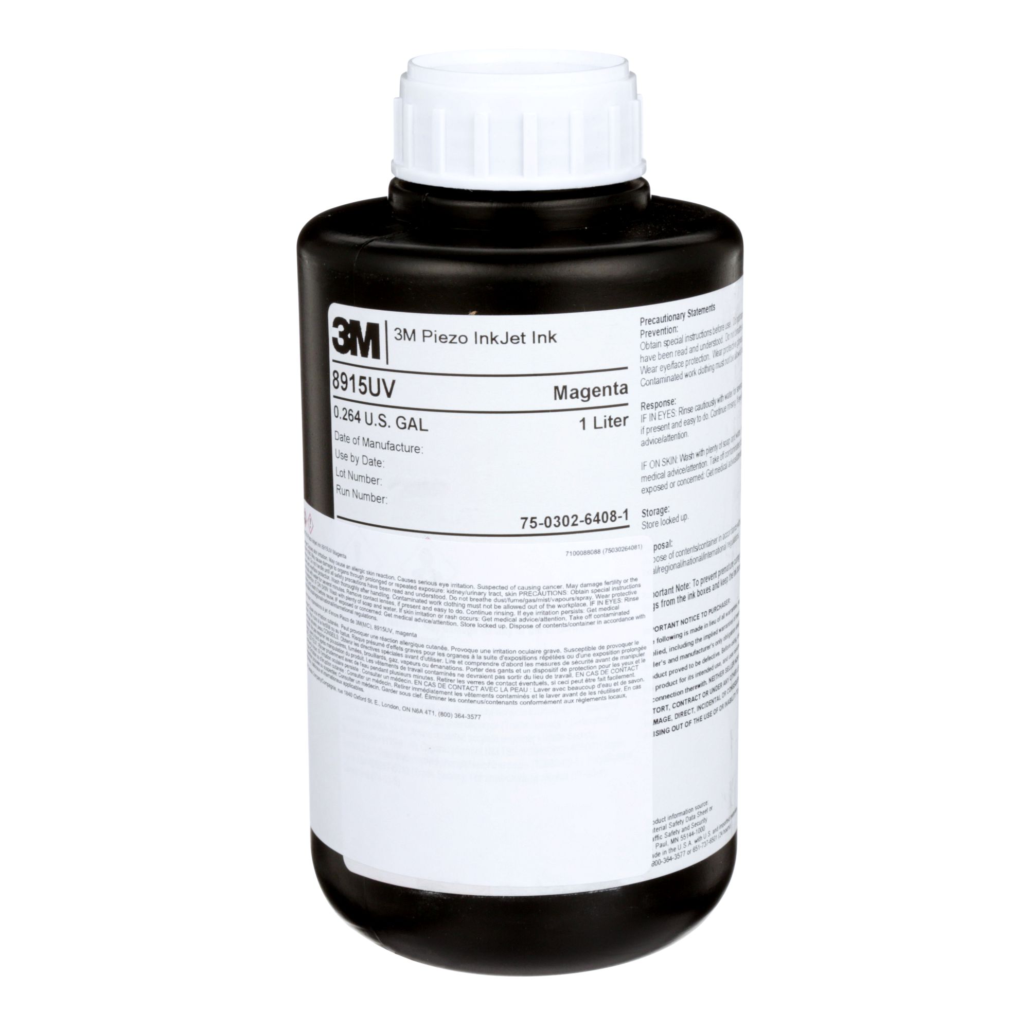 3MTM Piezo InkJet 8915UV, Magenta Tinta Impresión Digital, Bote 1 L, 2 Botes/caja