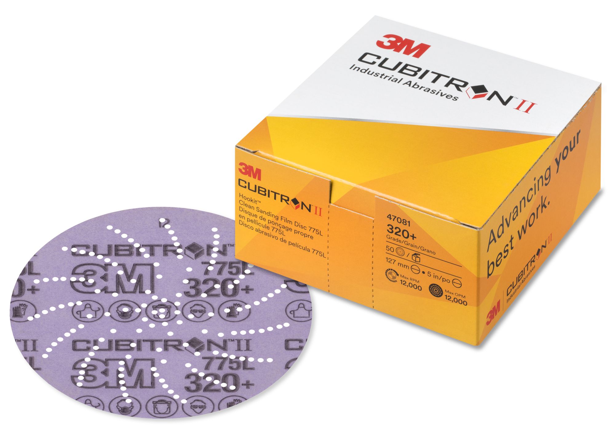 3M Xtract™ Cubitron™ II Disco de film 775L, 127 mm, 320+