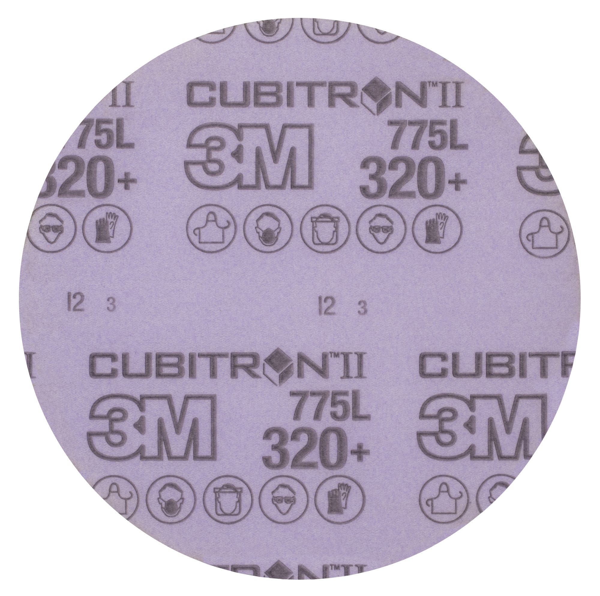 3M™ Cubitron™ II Hookit™ Disco de Film 775L, 152 mm , Sin Agujeros, 320+ (5 x 50 discos/caja)