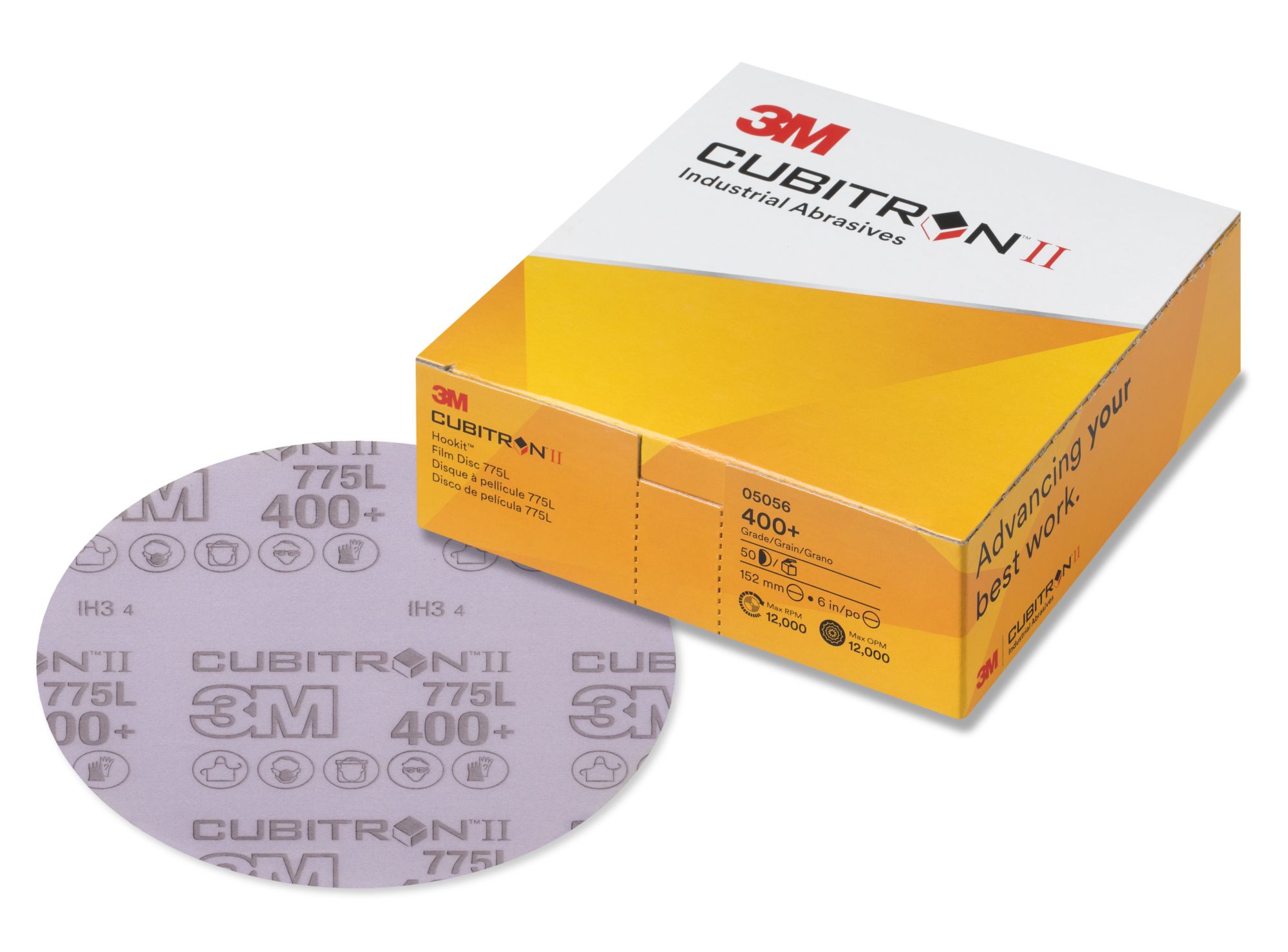 3M Xtract™ Cubitron™ II Disco de film 775L, 152 mm, 400+
