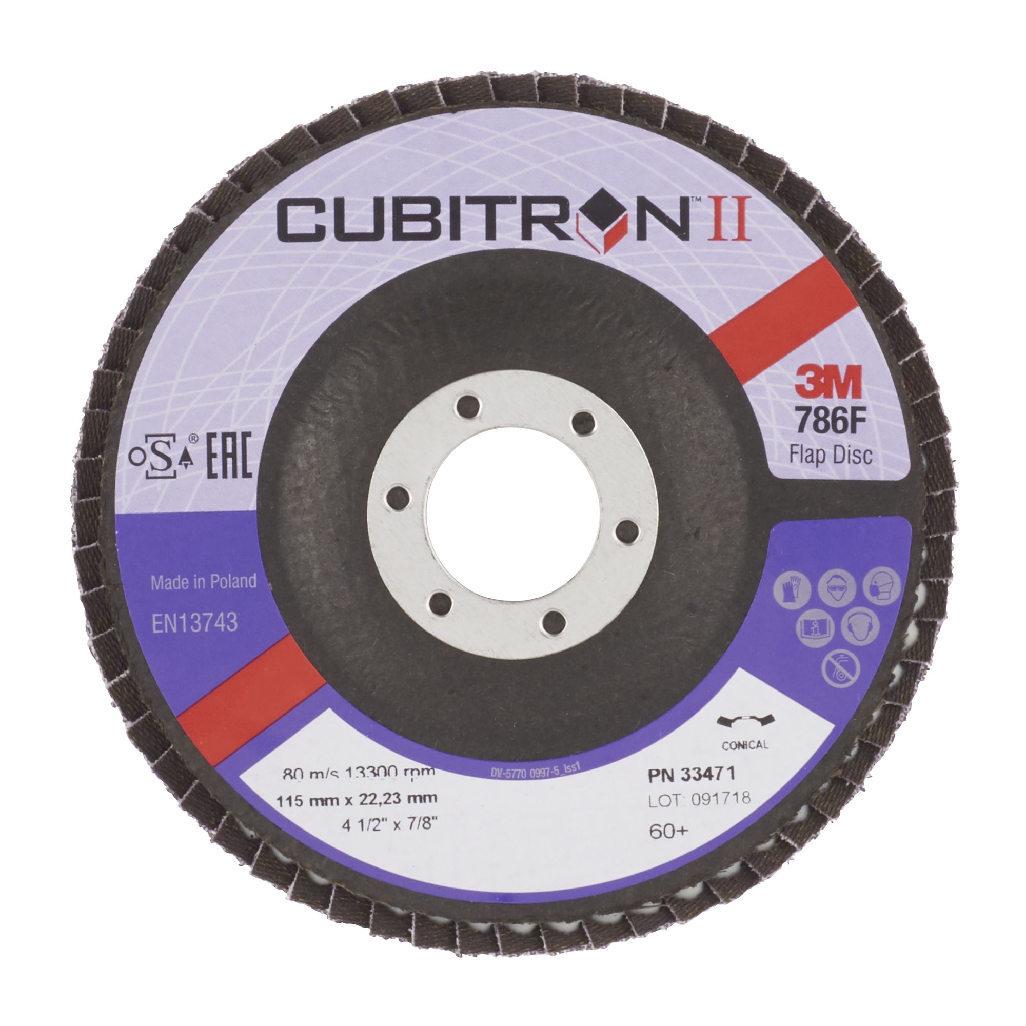 3M™ Cubitron™ II Disco de láminas T29, 115 mm x 22 mm, 60+, 33471