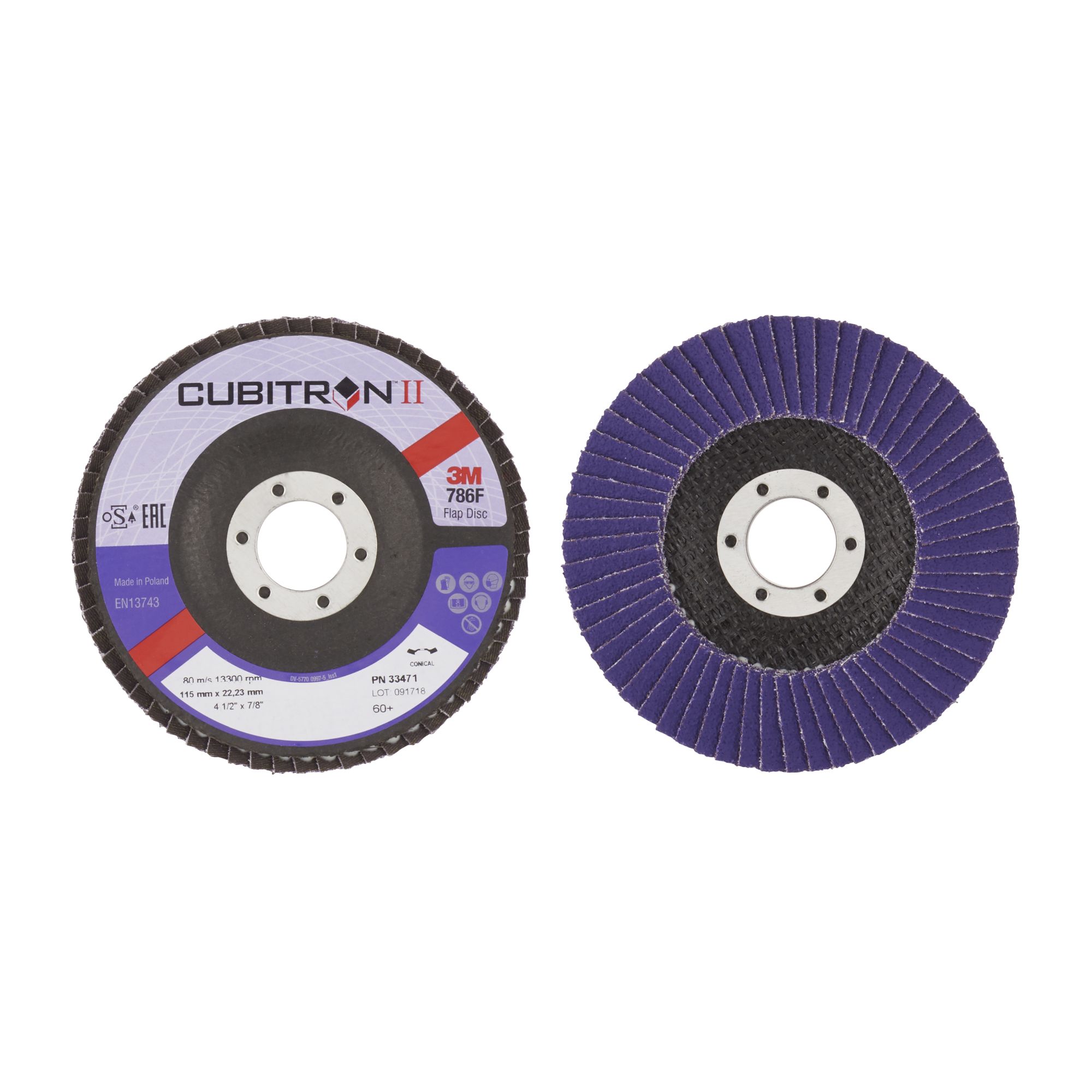 3M™ Cubitron™ II Disco de láminas T29, 115 mm x 22 mm, 60+, 33471