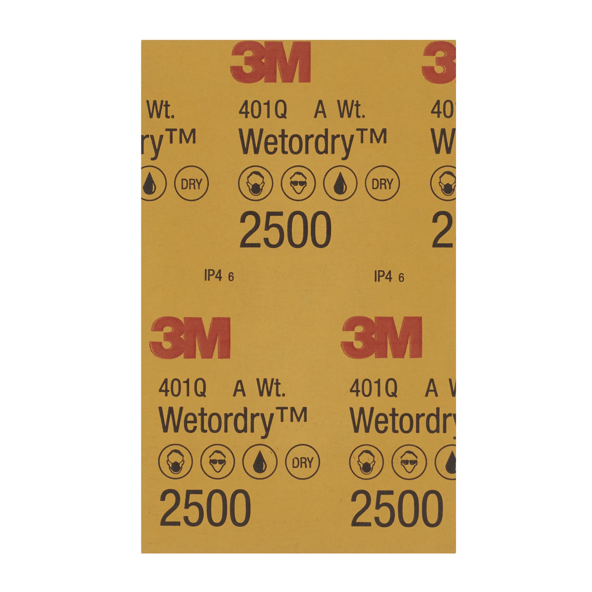 3M™ Wetordry™ Hoja abrasiva 401Q, 138 mm x 230 mm, P2500, 02045